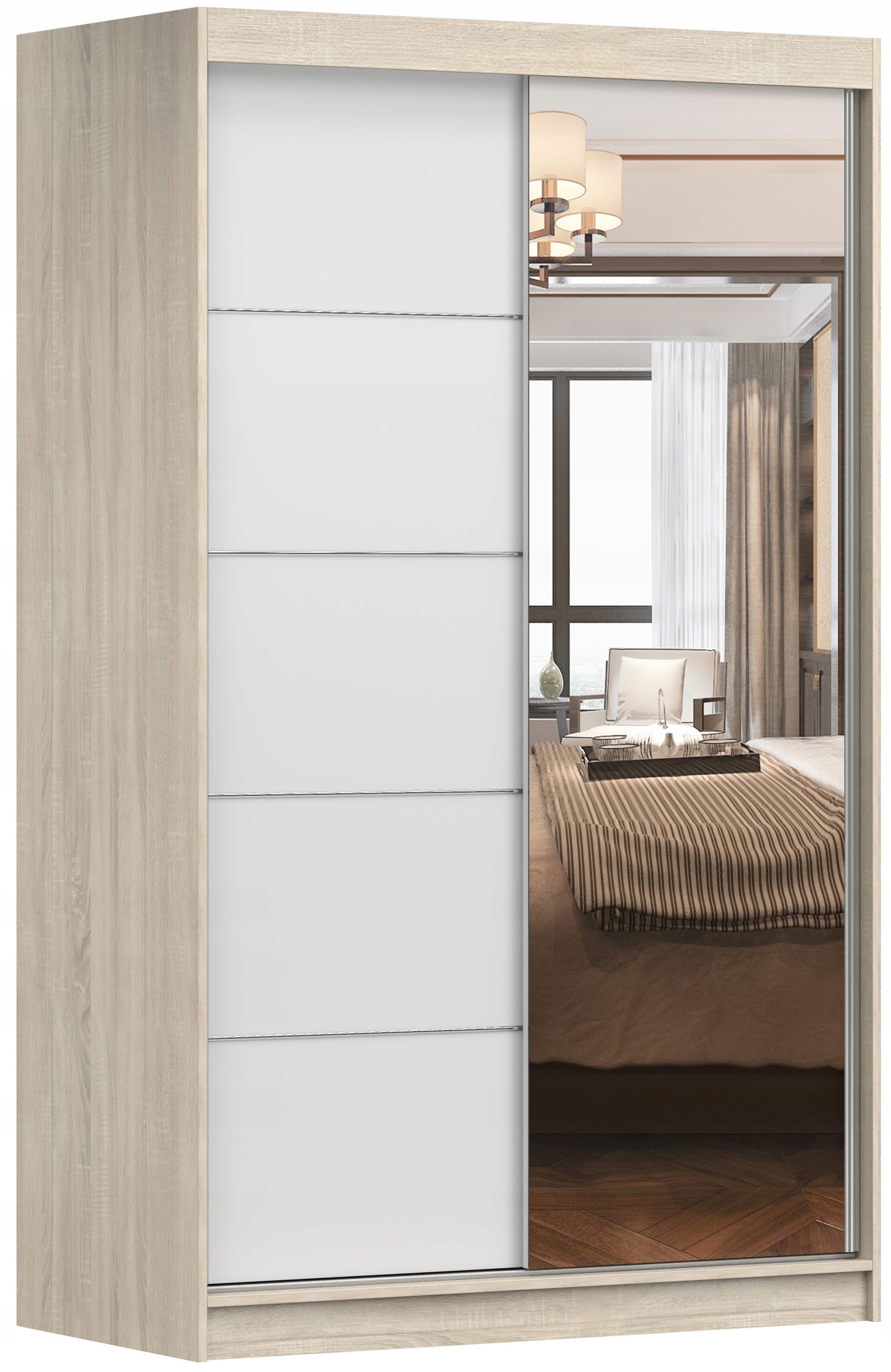 Szafa Przesuwna NEOMI 05 120 LUSTRO PÓŁKI Kolekcja neomi