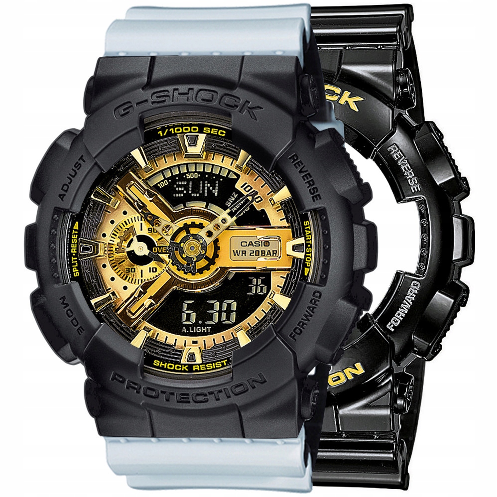 Zestaw G-shock GA-110GB-1AER Czarny Biały,czarny