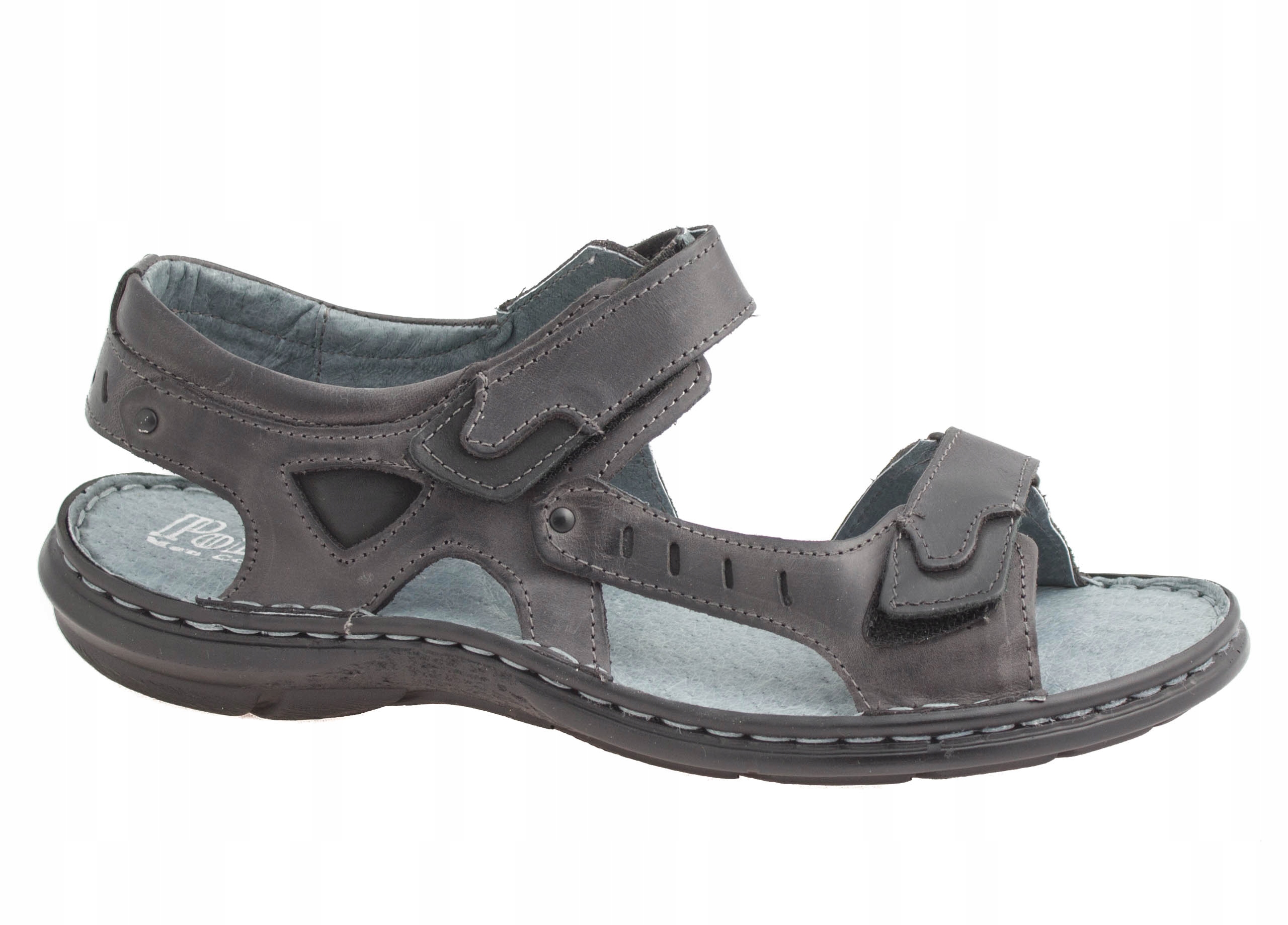 POLSKIE SANDAŁY POLBUT SKÓRZANE 277 SZARE 44