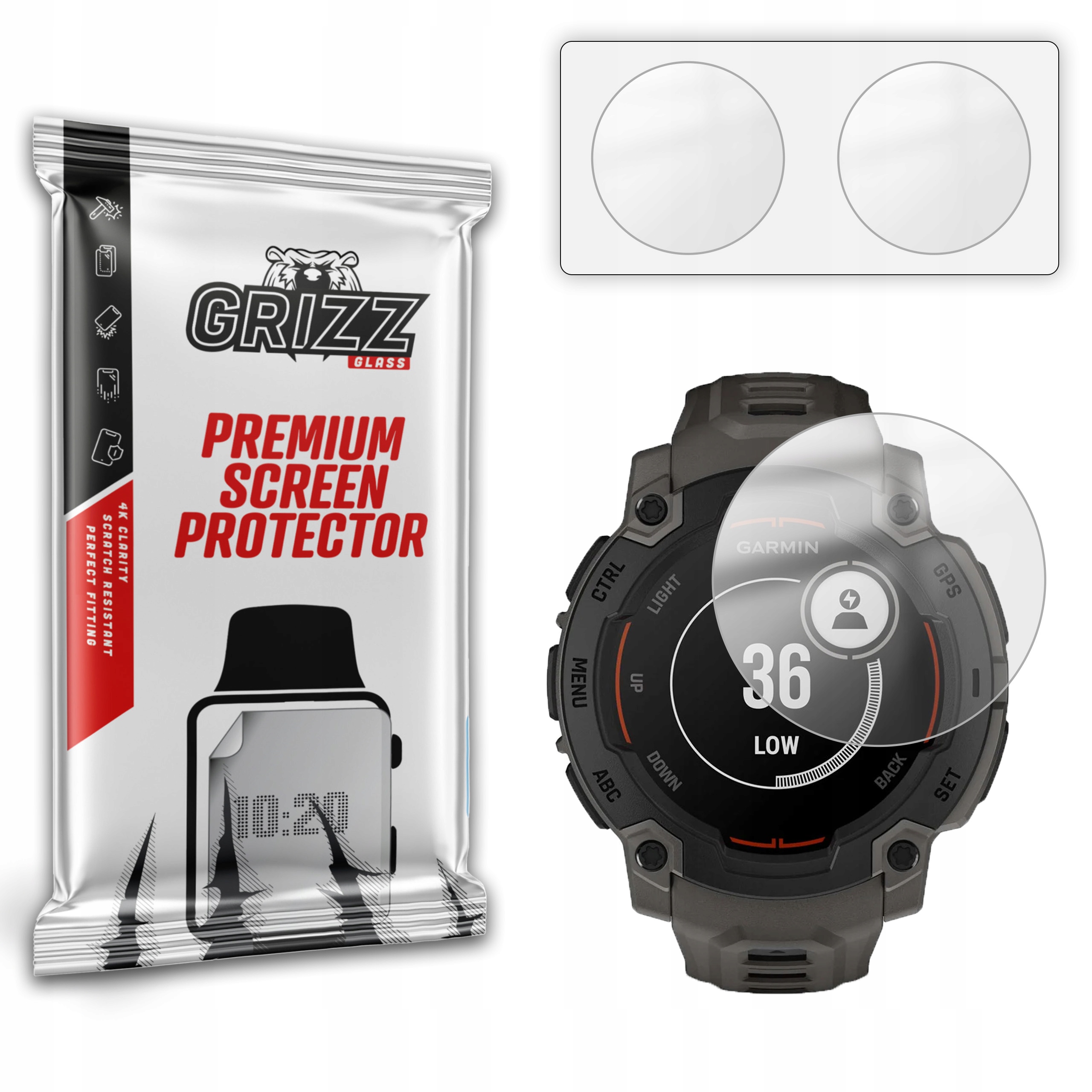 2-PAK Antyodciskowa folia ochronna do Garmin Instinct E 45mm