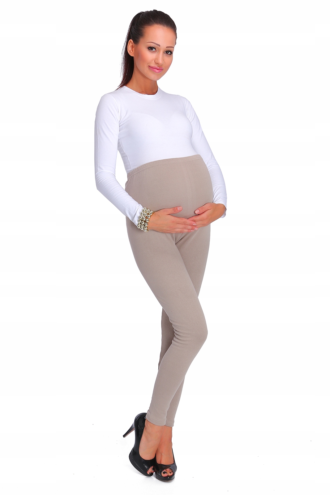 

Legginsy Ciąża Długie Panel Bawełniane Getry XL