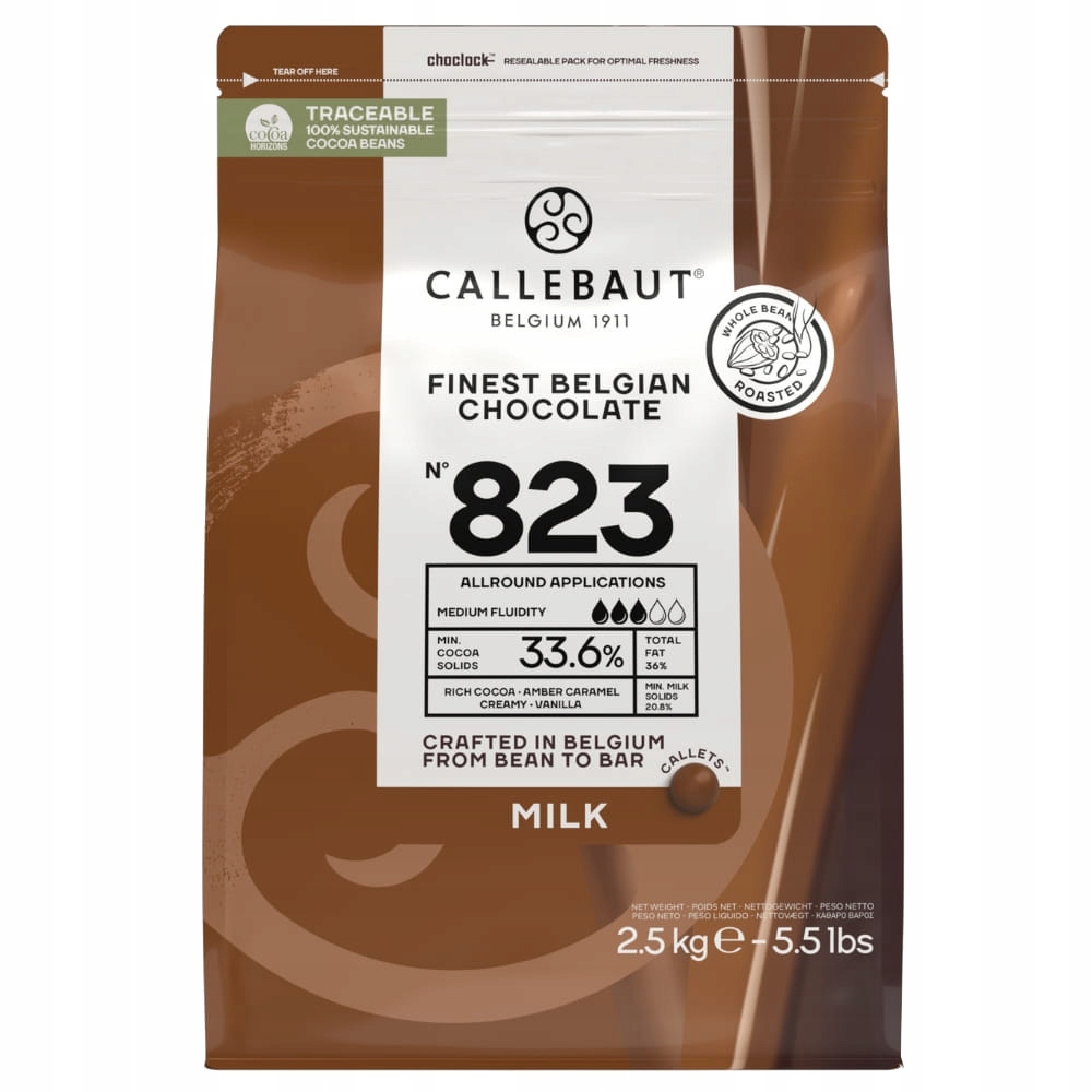 Czekolada Callebaut 823 Mleczna do pralin 2,5kg