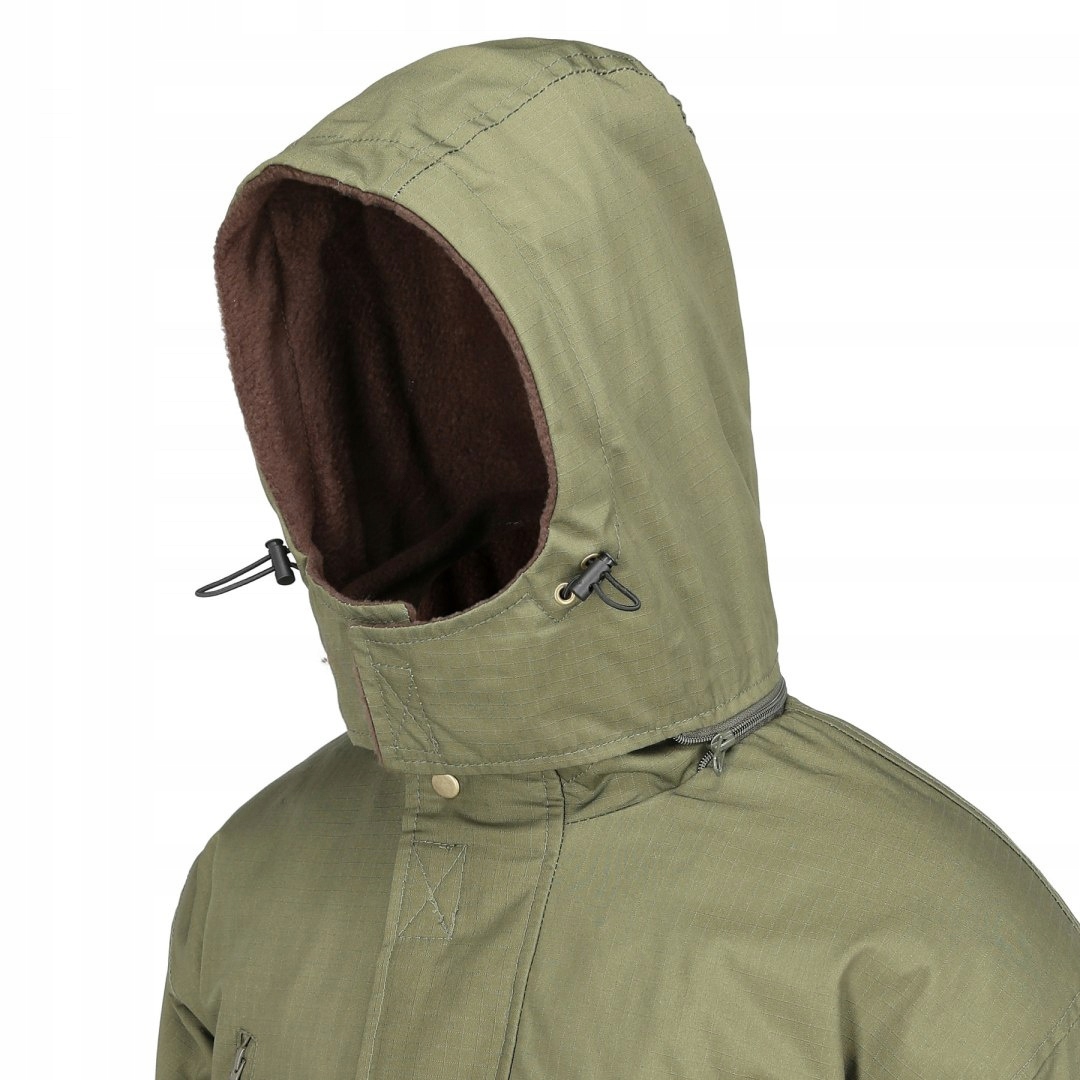 Komplet zimowy BARS RipStop OLIWA Ciepły -25C KURTKA + SPODNIE OGRODNICZKI Model RipStop OLIWA