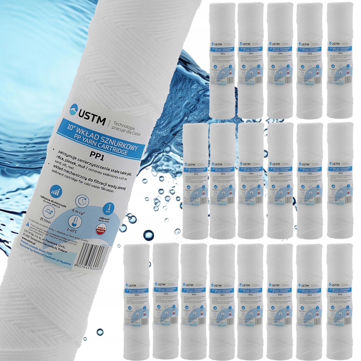 Sada 20 x vložka do vodního filtru 10" 1 mikron Ustm