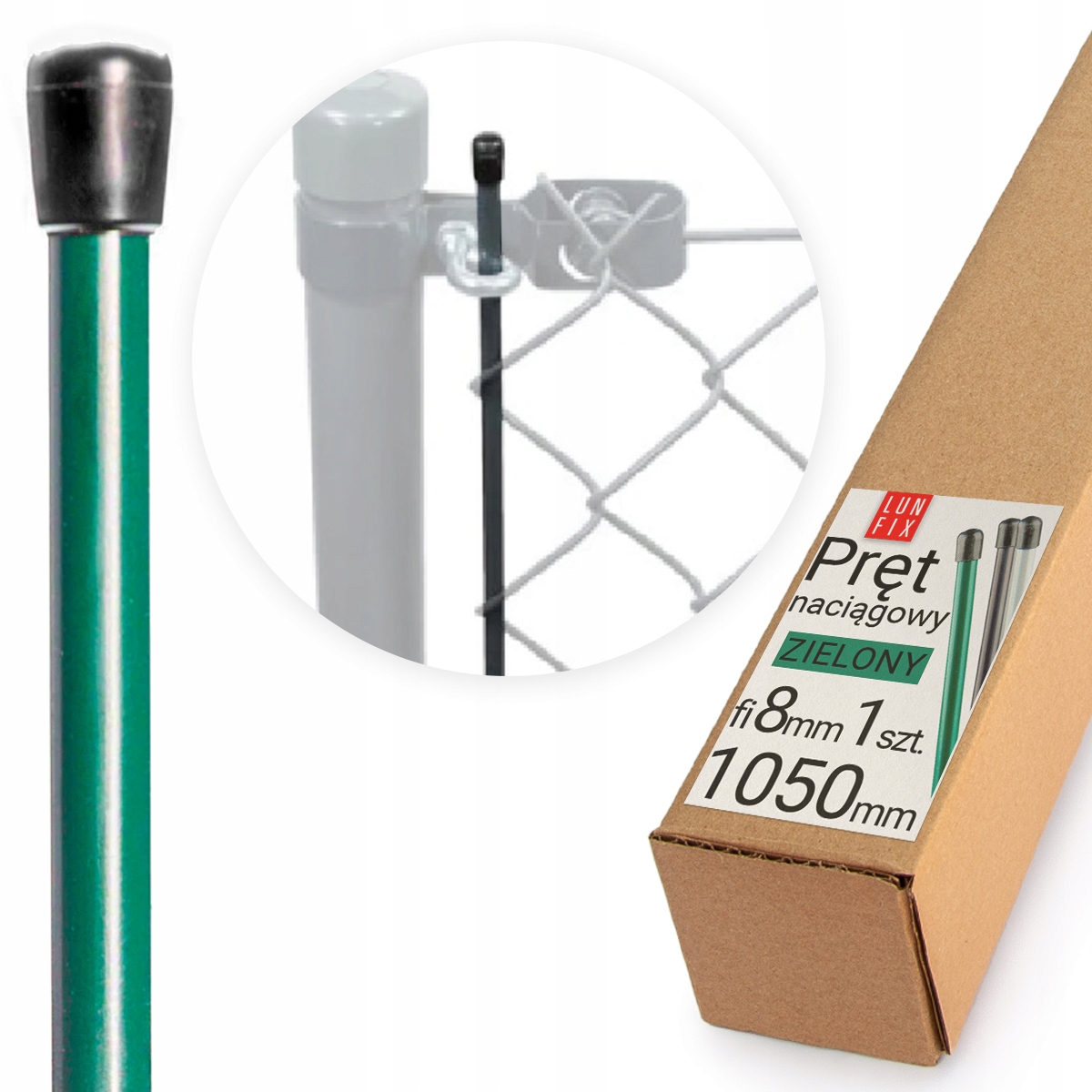

Pręt do Siatki ogrodzeniowa Zielony fi8x1050 mm