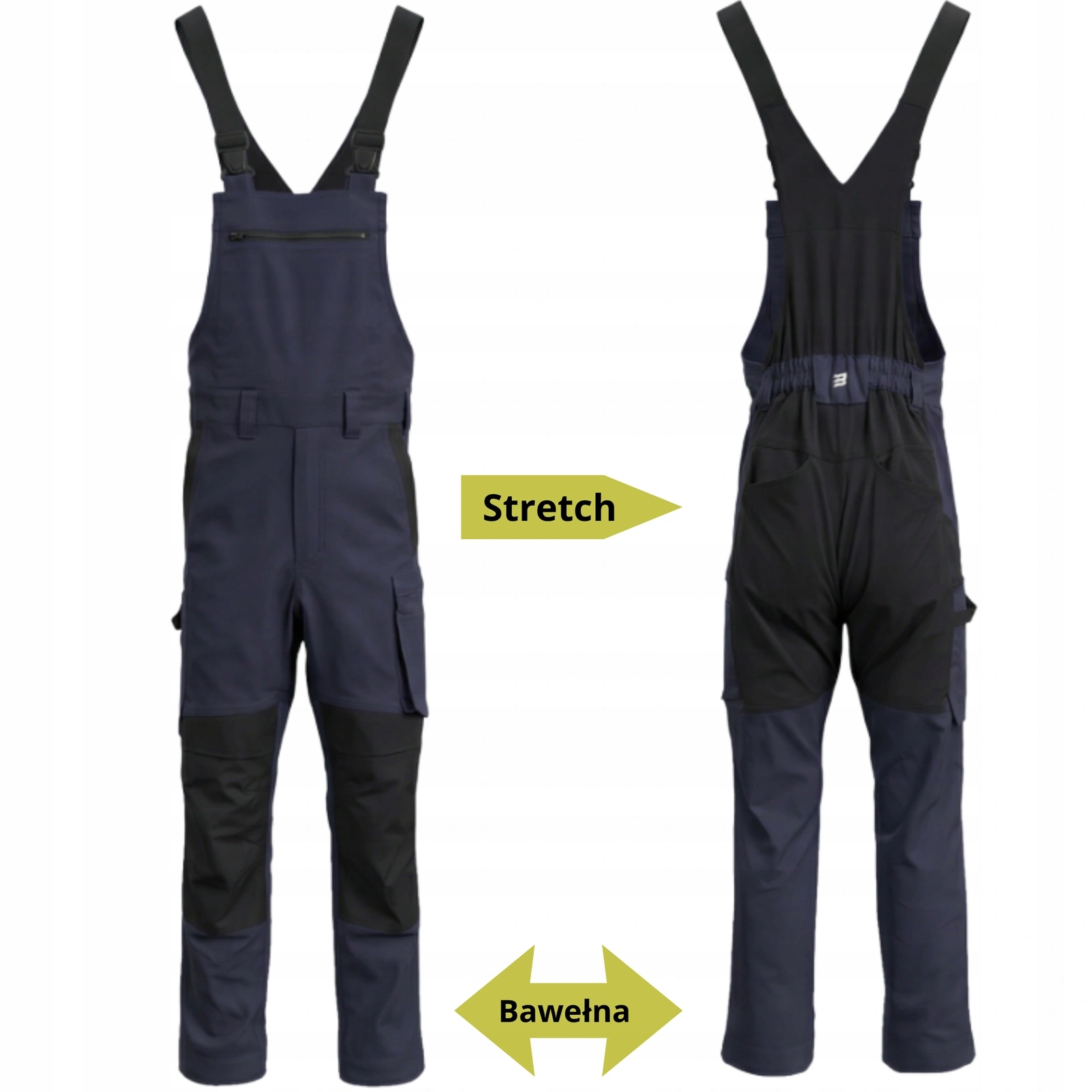 Spodnie robocze ogrodniczki bawełniane elastyczne BoSafety Combo 0502 48