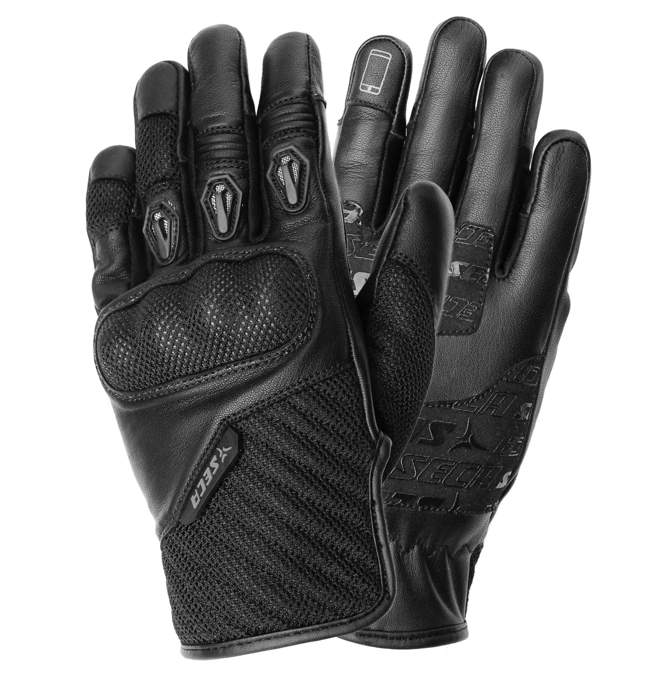 RĘKAWICE MOTOCYKLOWE SECA AXIS MESH BLACK 3XL