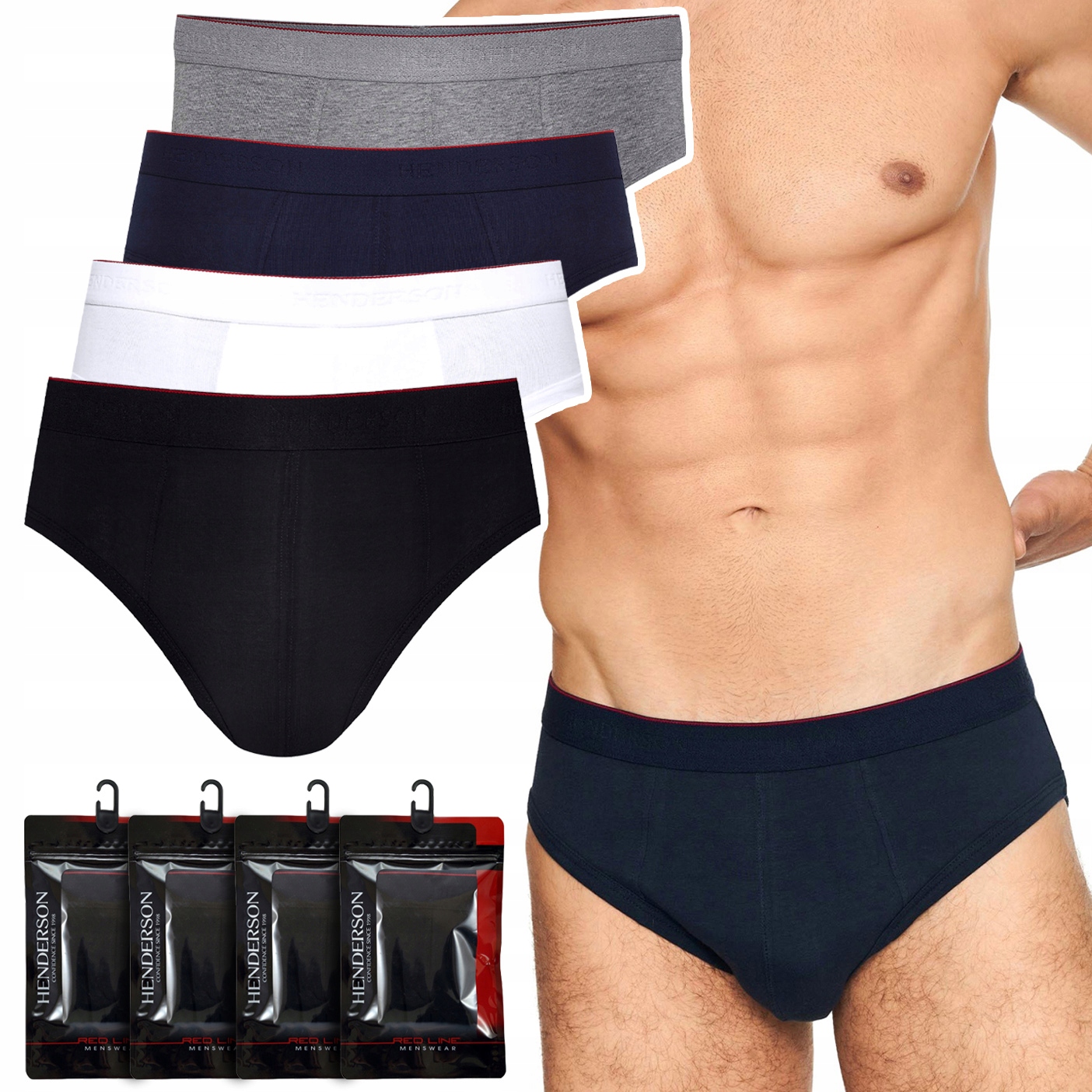 Henderson Red Line pánské slipy Bavlna 4-BALENÍ XL