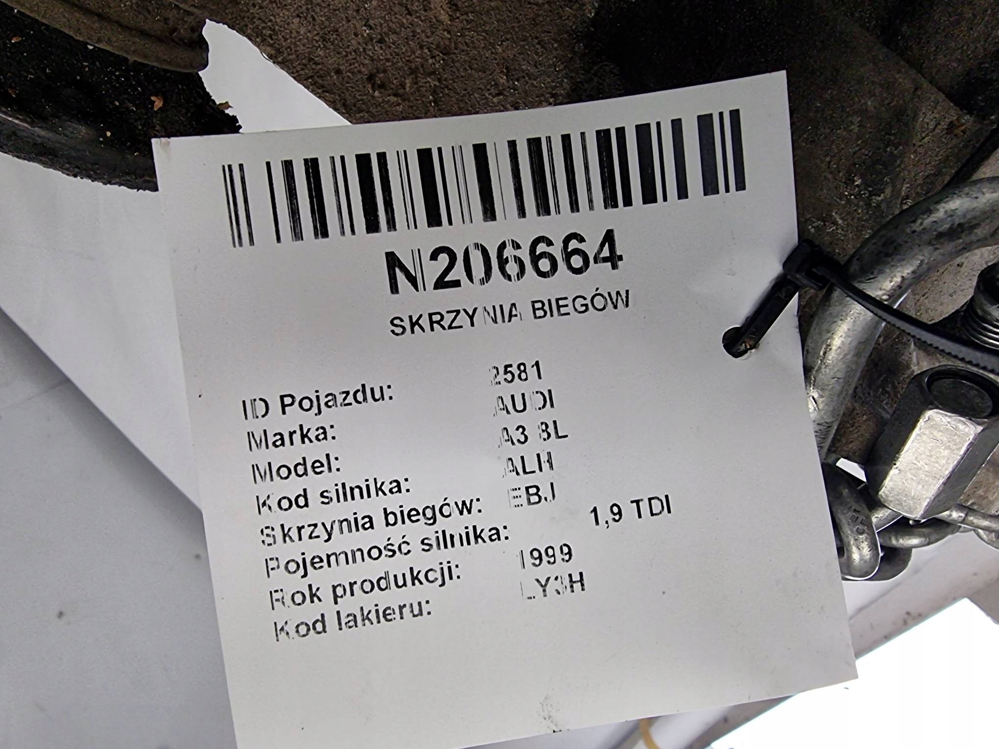 CAMBIO EBJ 1.9 TDI 89 KM AUDI A3 8L