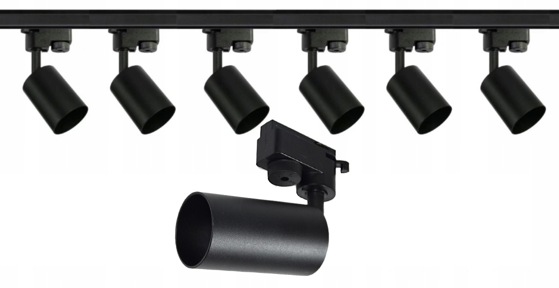 6x SPOT REFLEKTOR GU10 SZYNOPRZEWÓD 2m na szynę 1f