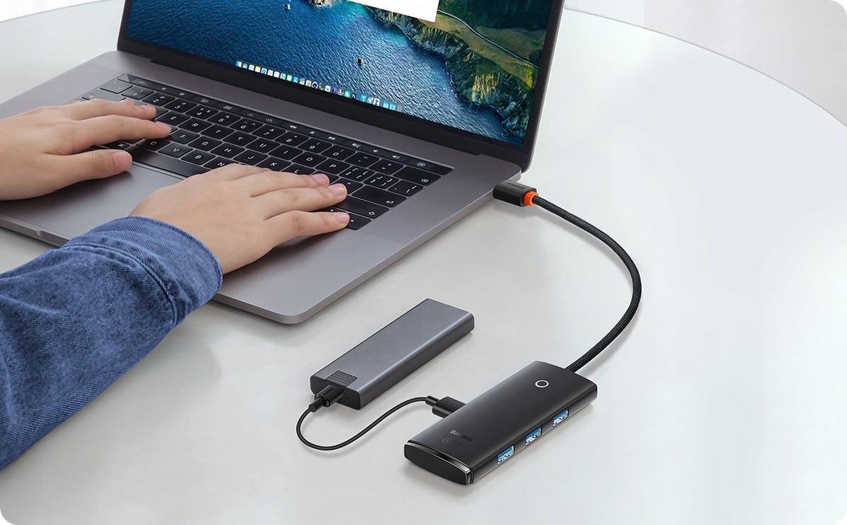 BASEUS ADAPTER HUB ROZDZIELACZ PRZEJŚCIÓWKA USB-C OTG 4x USB3.0 5GB/S 25CM Typ portów USB Type A