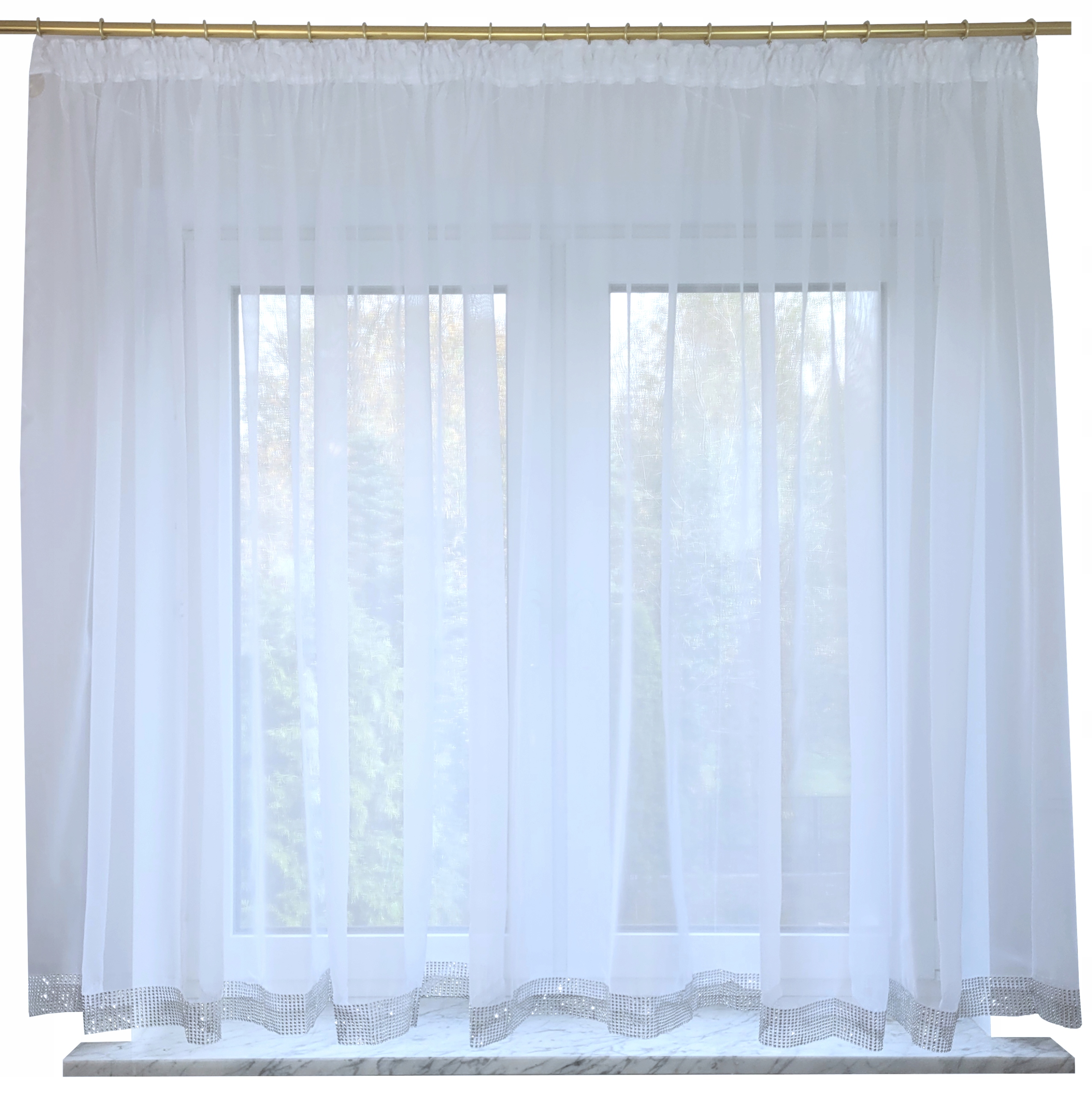 

Firana Gotowa Woal 120x300 Cyrkonie Tunel Żabki