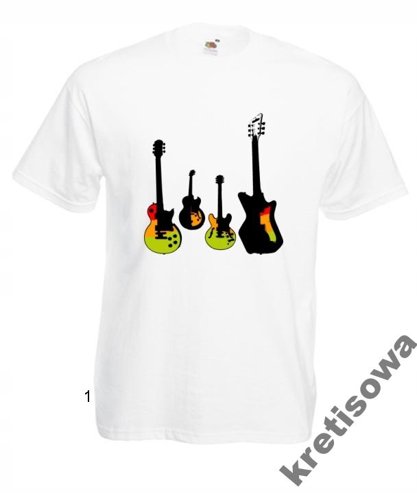 

Kolorowe Koszulki Gitara Gitarzysta Rock Wzory
