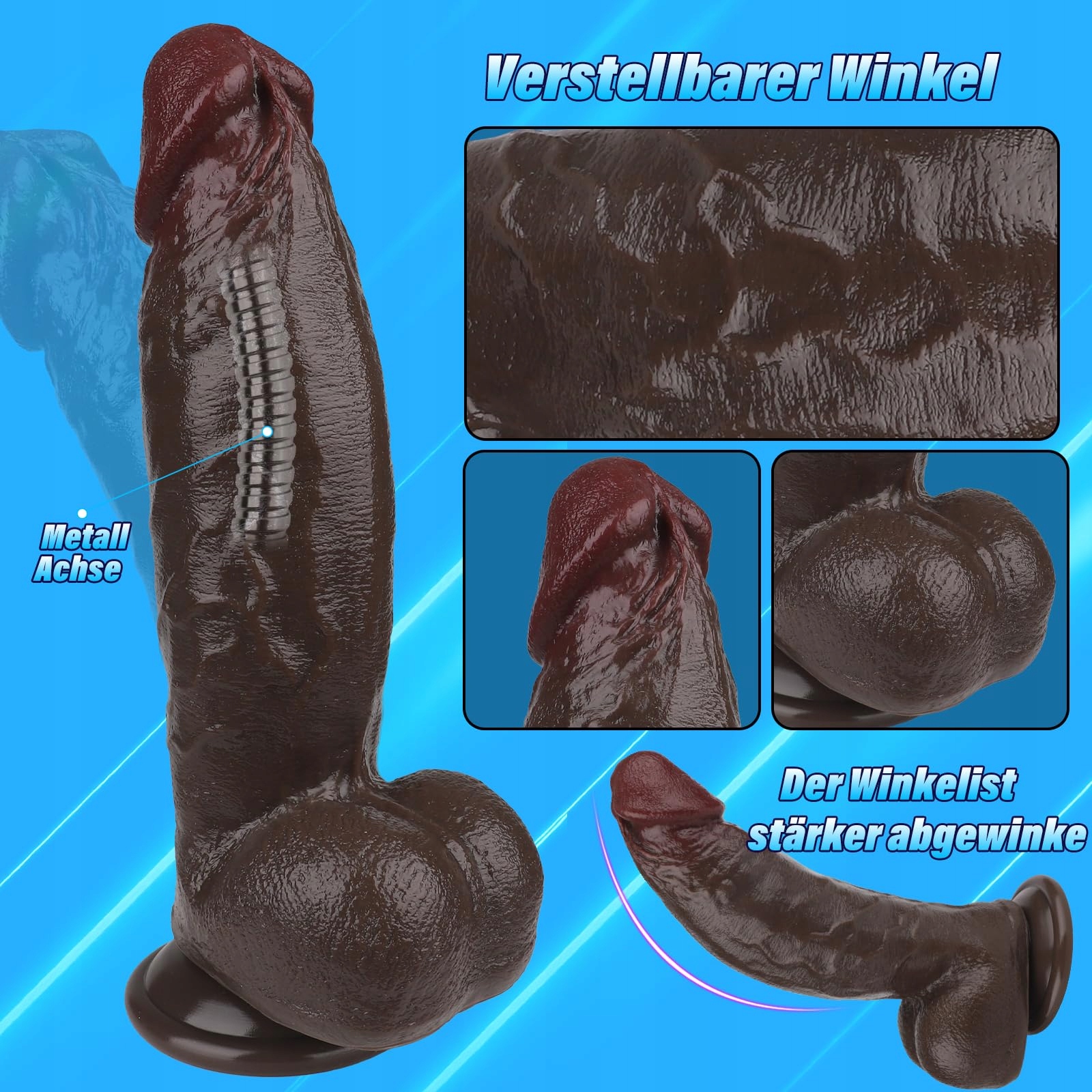REALISTISCHER DILDO 21CM SILIKON Z PODGRZEWANIEM I WIBRACJĄ DLA KOBIET — miniatura 4