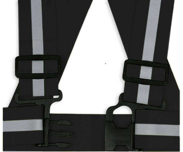 SZELKI ODBLASKOWE KAMIZELKA ODBLASKOWA NA MOTOR ROWER Z REGULACJĄ CZARNE Marka inna