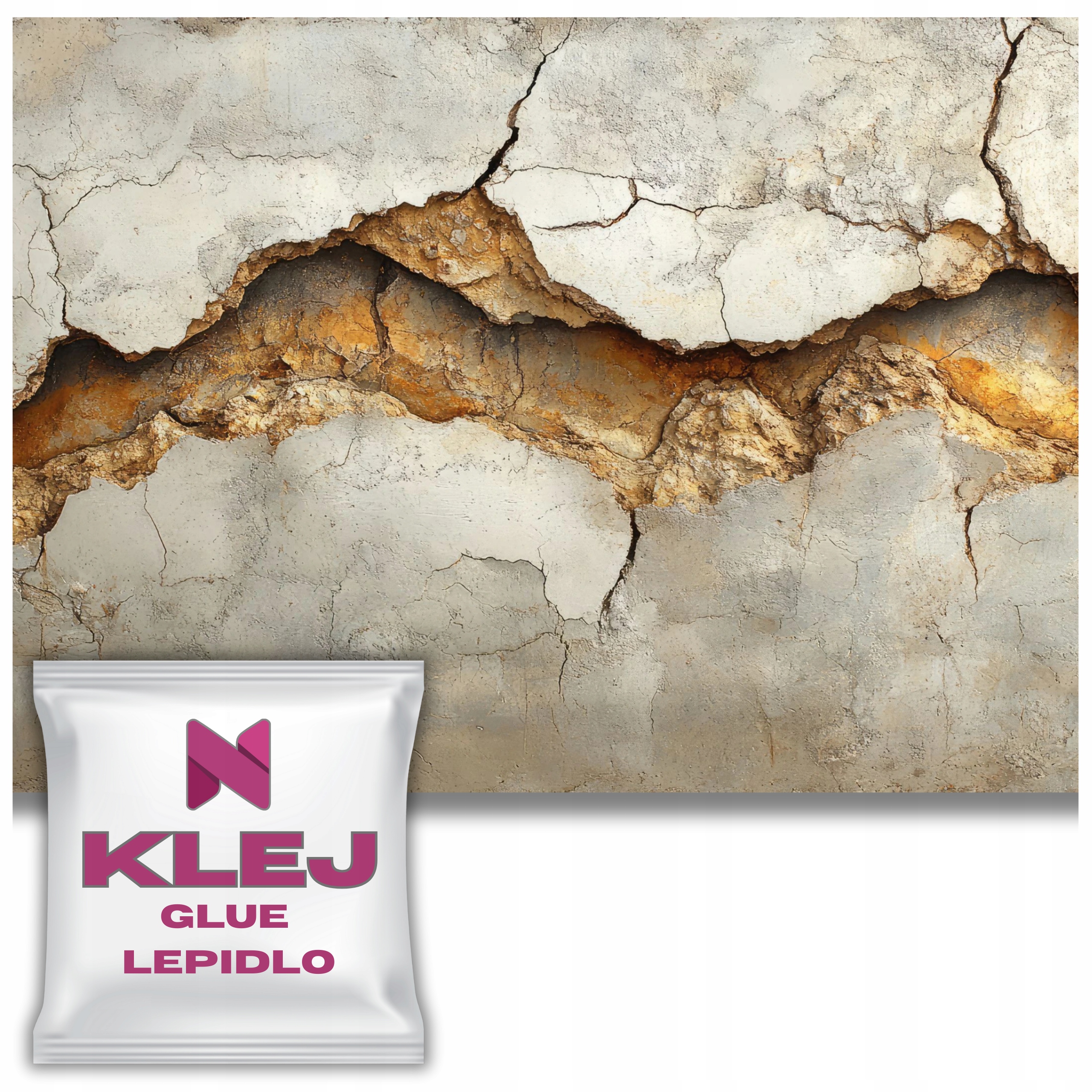 Fototapeta 3D Prasklina Šedá Moderní dekorace Beton Loft 260x390