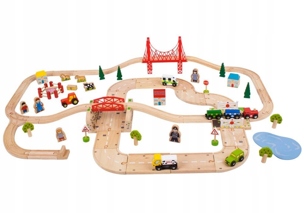 BIGJIGS TOYS KOLEJKA Z DROGĄ 80 EL BJT021