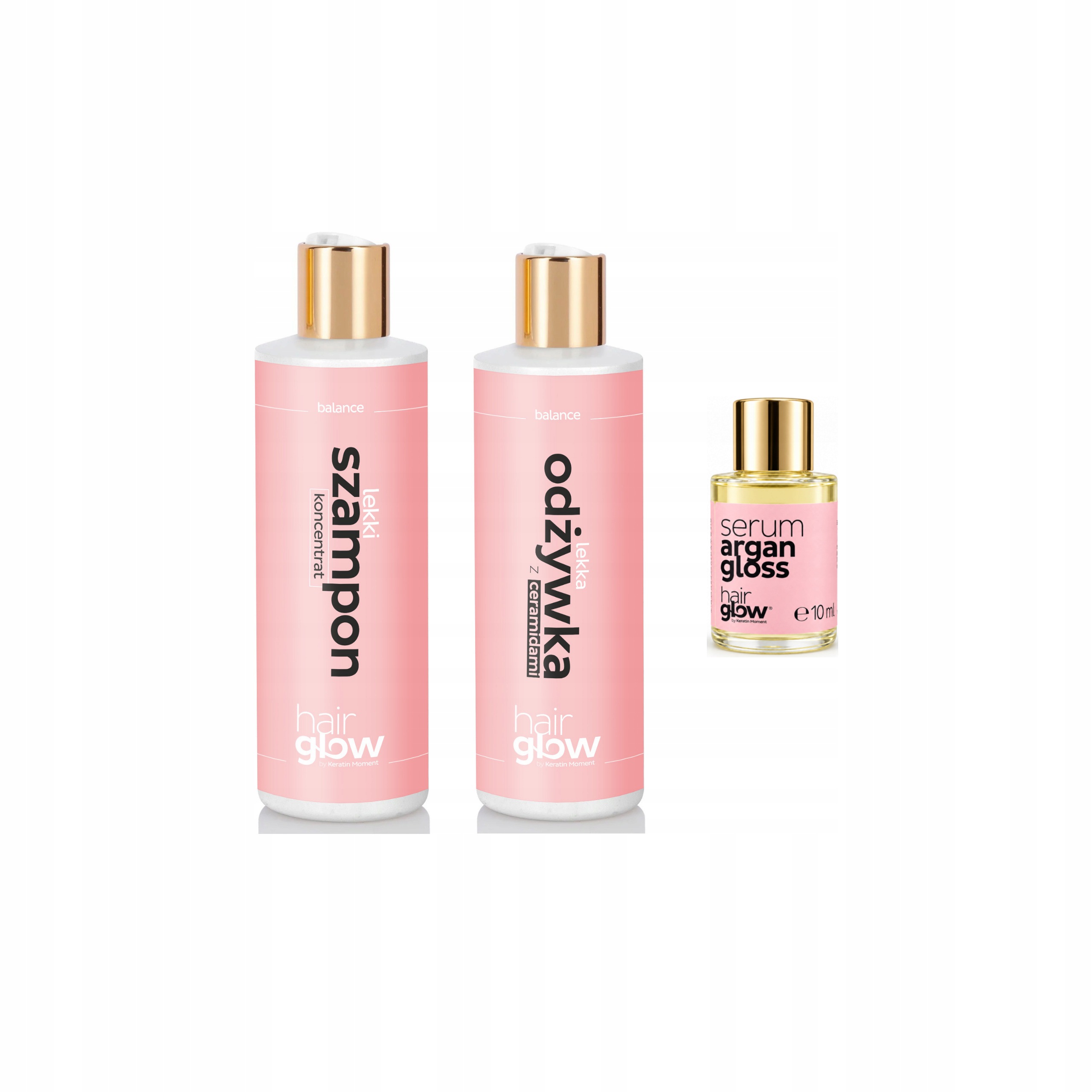 HairGlow lekki szampon odżywka z ceramidami po keratynie nano+olejek10ml Uv