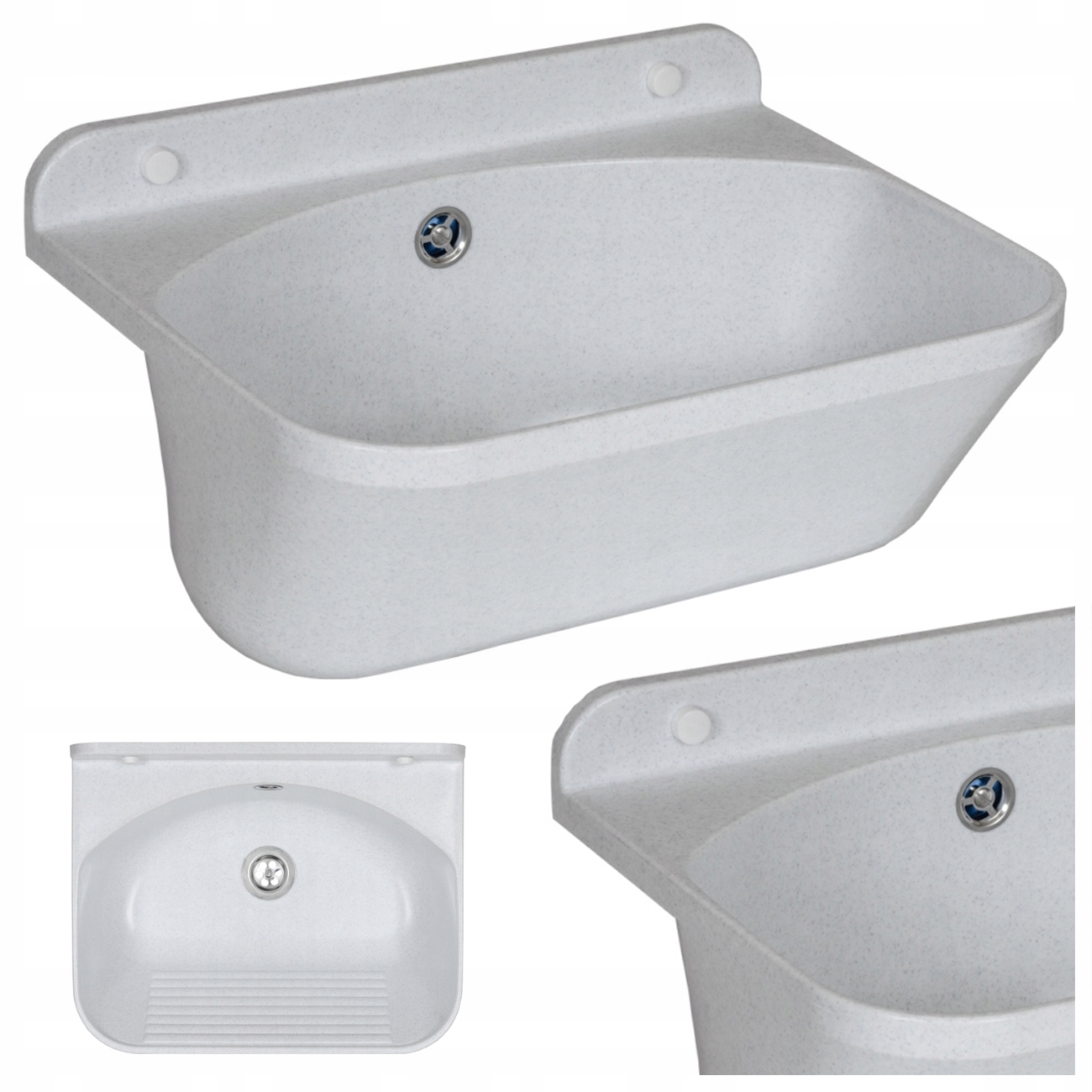 Technický Dřez Komora Světlý Granit Se Sifonem Prádelna Garáž