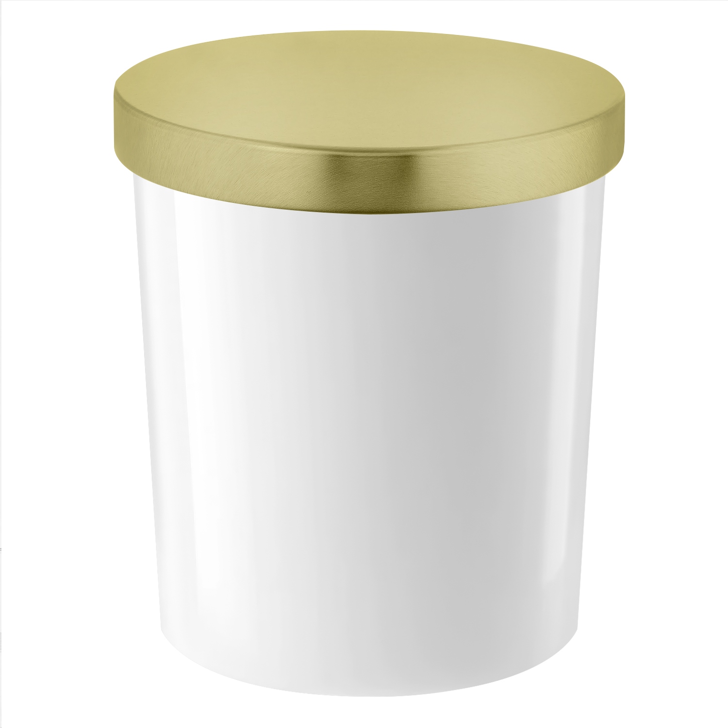 Sklenice na svíčky bílý lesk 300 ml se zlatým víčkem 72 kusů