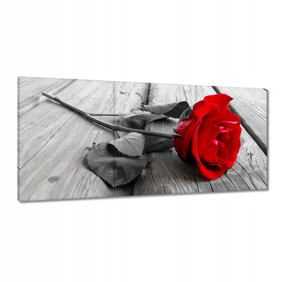 Obrazy 210x100 Červená ruža na doskách