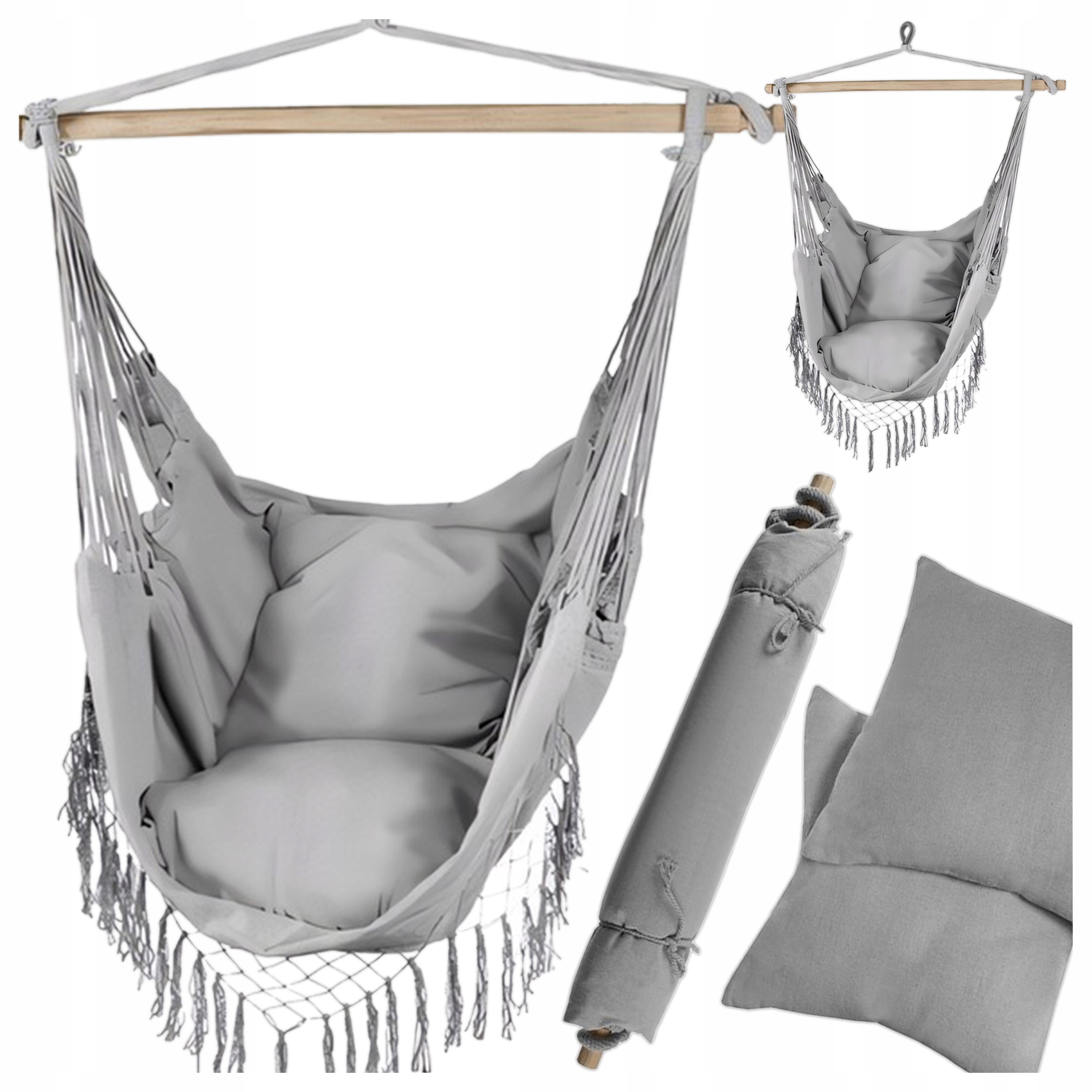 Závěsné křeslo Brazilské houpací křeslo Houpačka Kokon s polštáři