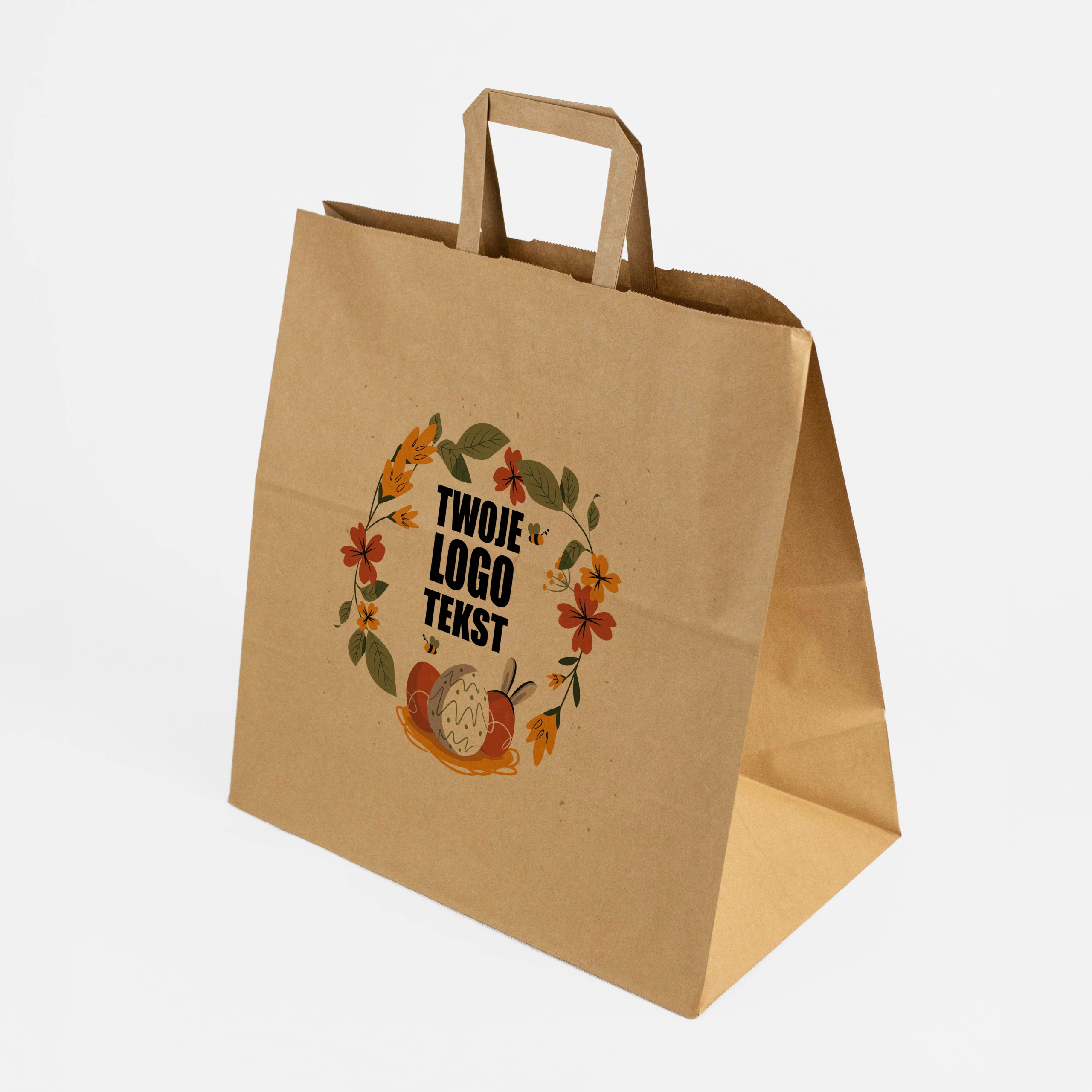 Velikonoční papírová taška pro Katering 34x20x35 cm s logem -30 ks