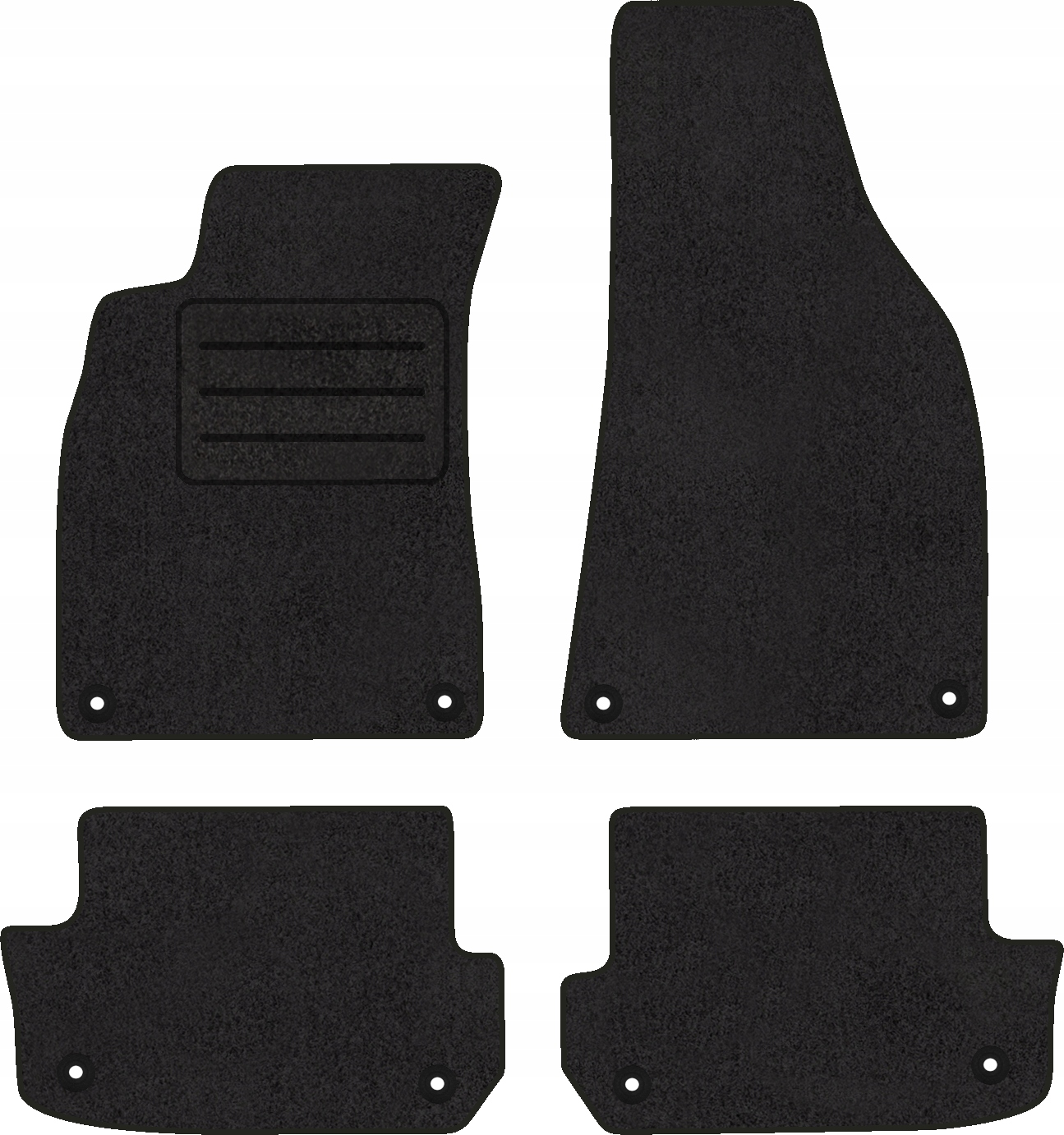 Velurové koberce Lux pro Audi A4 B7 Cabrio (2000-2006) Komplet Černé