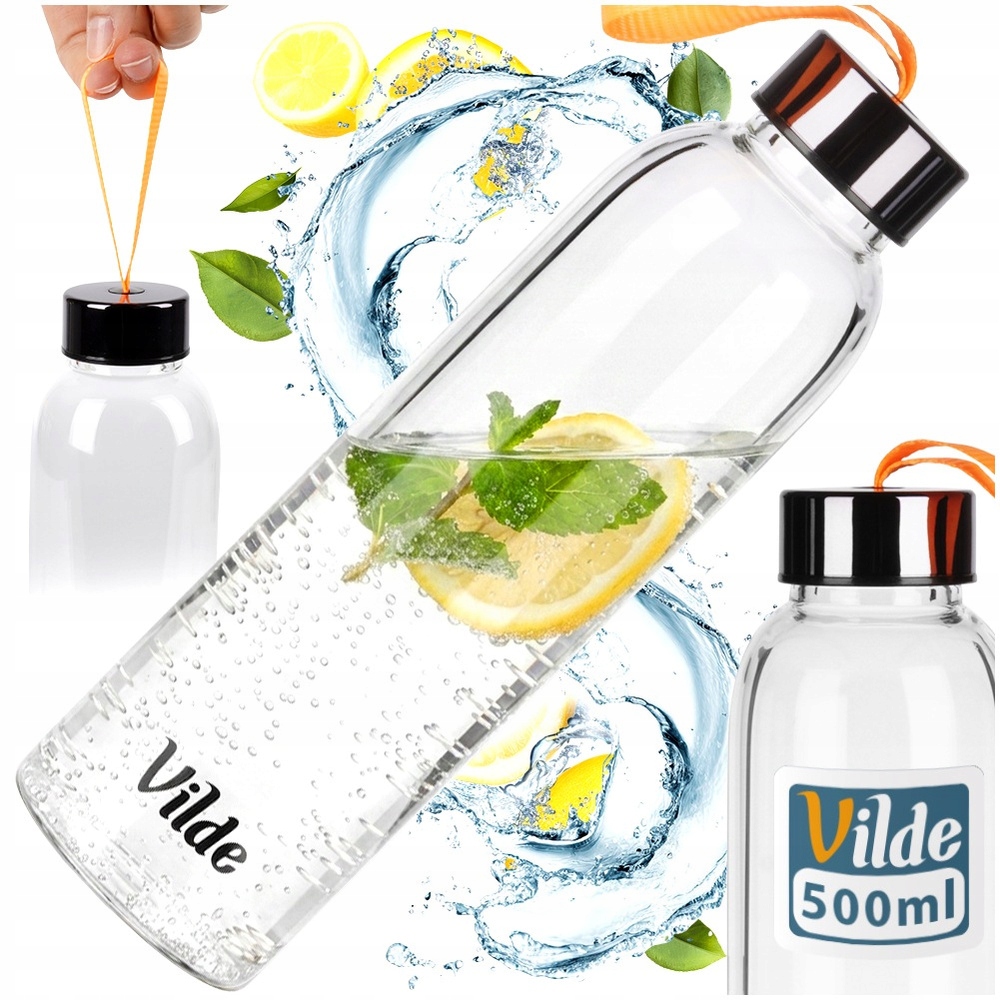 Butelka Szklana na napoje wodę sok lemoniadę koktajl smoothie bidon 0,5L