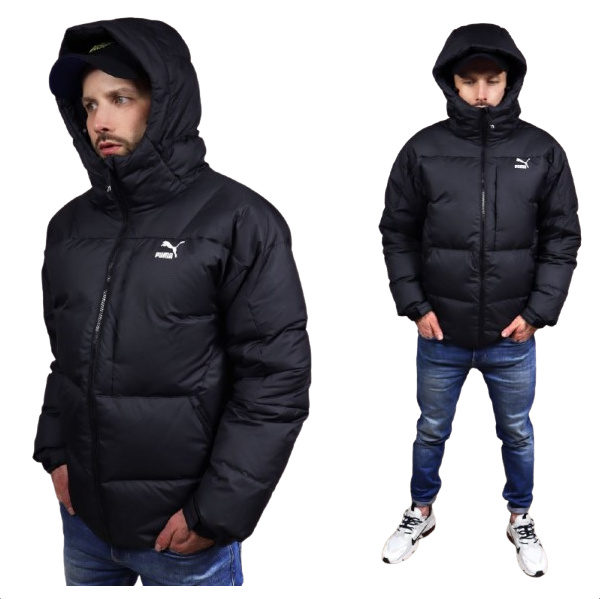 Puma Přírodní Zimní Péřová pánská teplá Kapuce Mrazy puffer