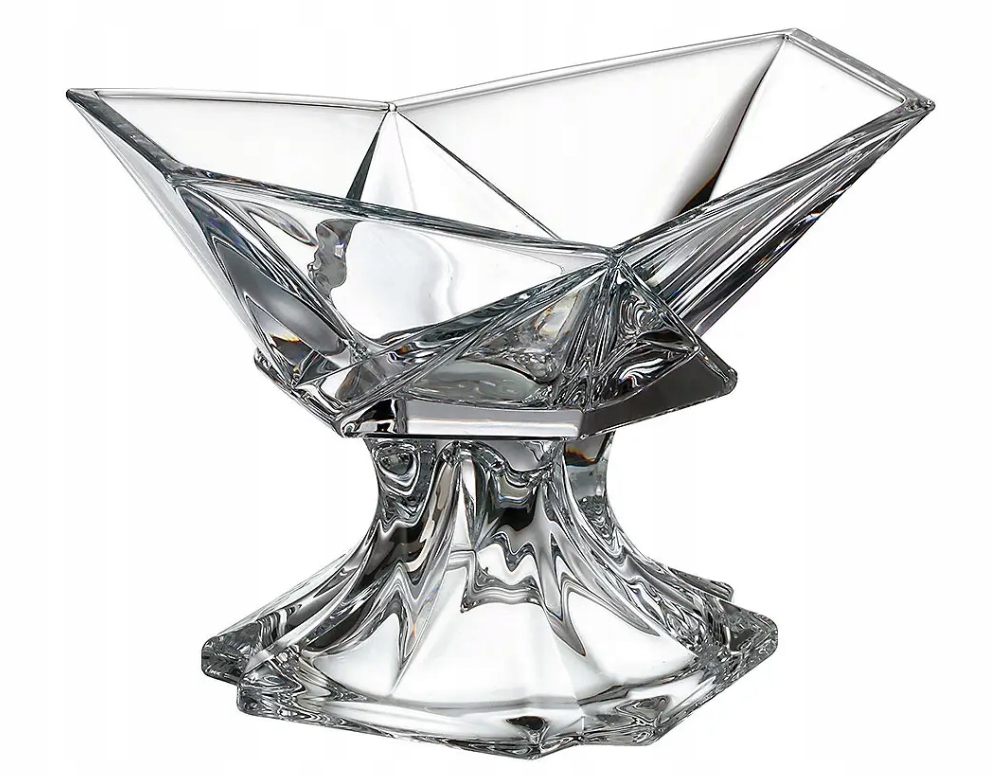 Salátová Mísa na noze 22,5 cm, křišťál Origami Bohemia