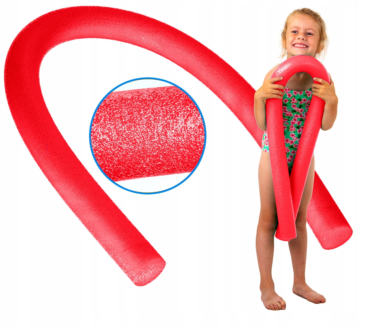 Makaron do Nauki Pływania Noodle 160cm Czerwony Treningowy do Zabawy