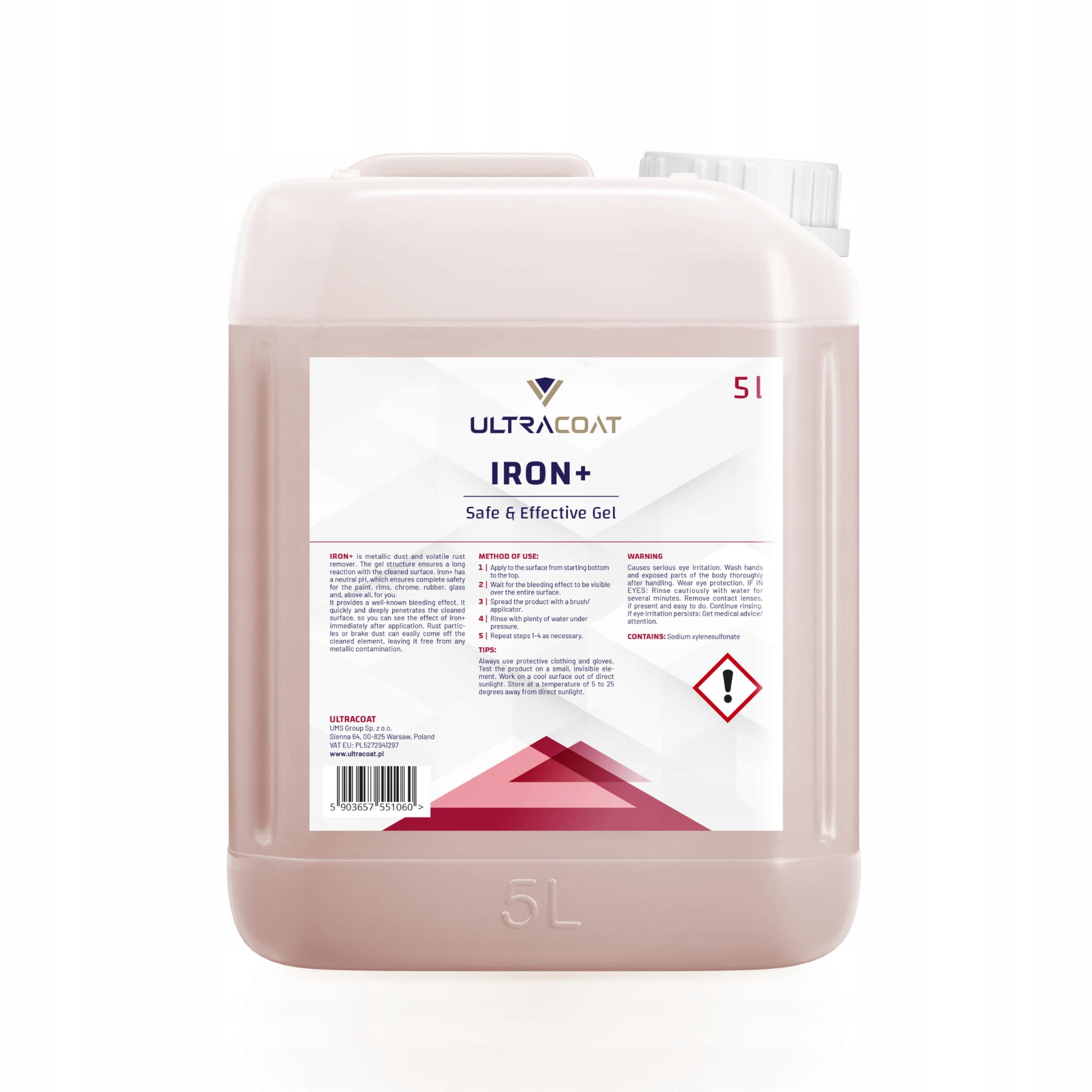 Zestaw do felg deironizer, krwawa felga Ultracoat Iron+ 5l Pojemność opakowania 5000 ml