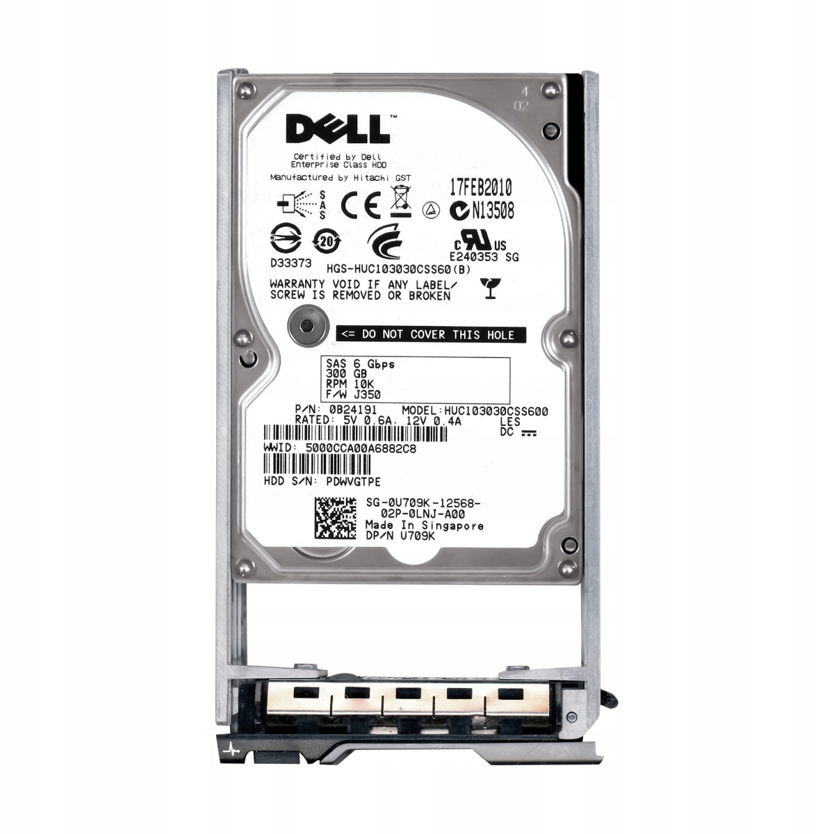 Dell 0U709K 300GB 10K 64MB SAS-2 2.5'' HUC103030CSS600