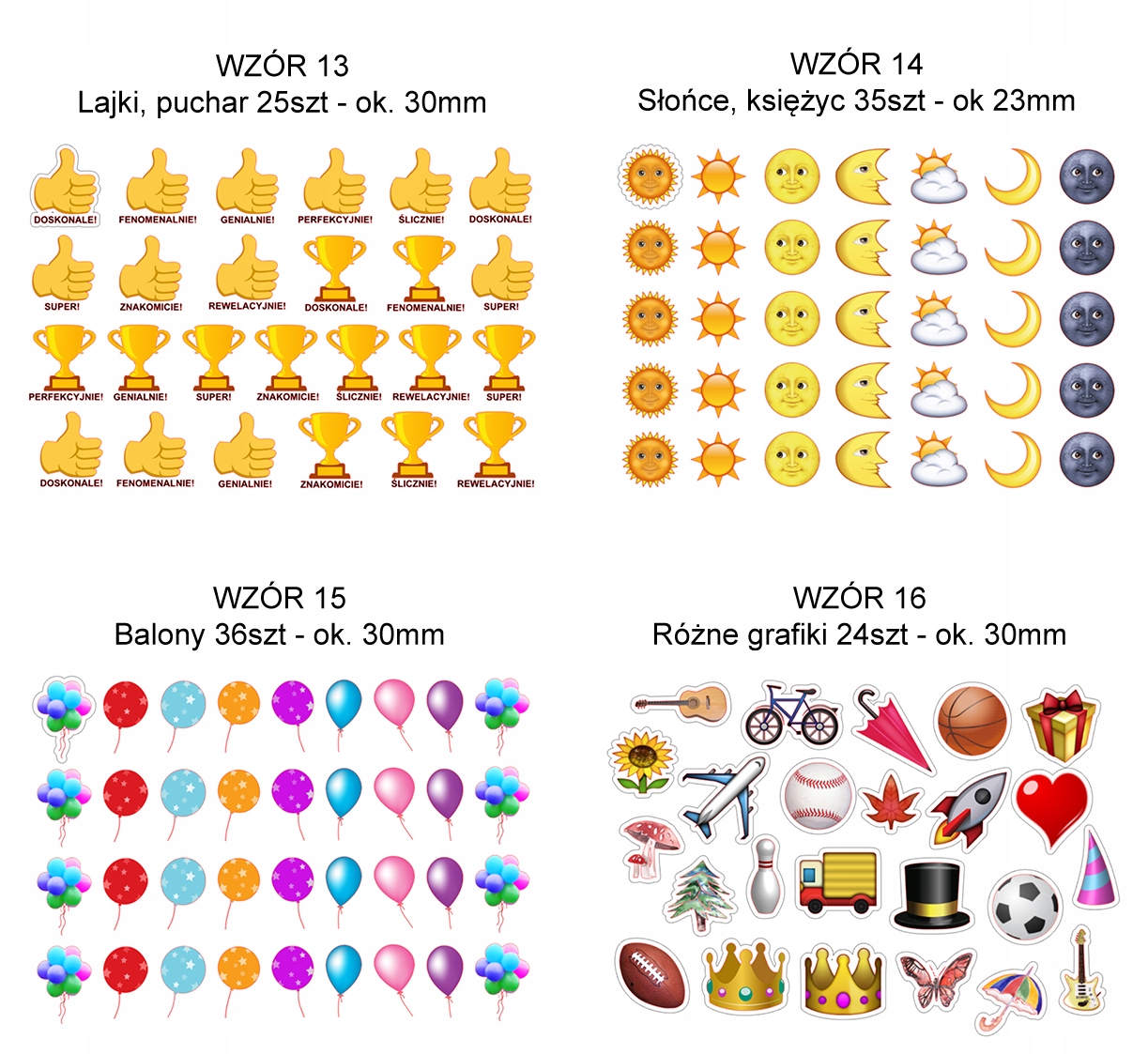 NAKLEJKI motywacyjne 70szt-18mm PSIE ŁAPKI Bohater / Bajka Inny