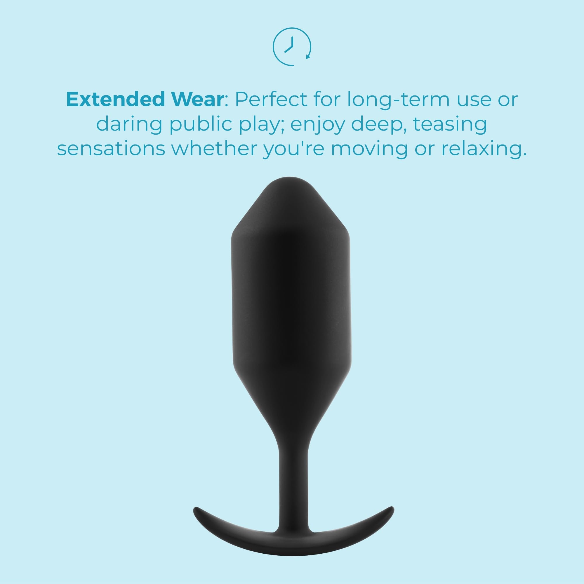B-VIBE Snug Plug 4 Duży Silikonowy Korek Analny Czarny — miniatura 6