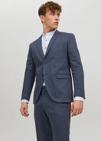 Jack & Jones Pánská Tmavě Modrá Sako S Lnem 50 Jgh