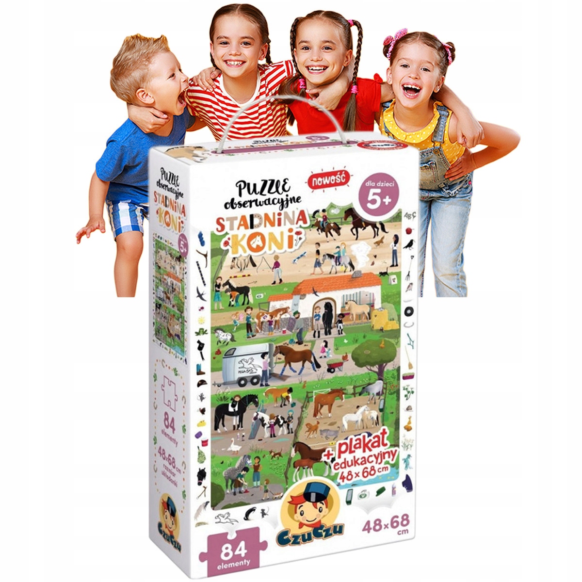

Puzzle Konie dla Dzieci Obserwacyjne 84 Elementy
