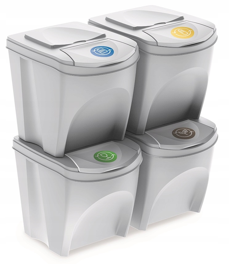 

Zestaw 4x Kosz Pojemnik do segregacji śmieci 4x20l