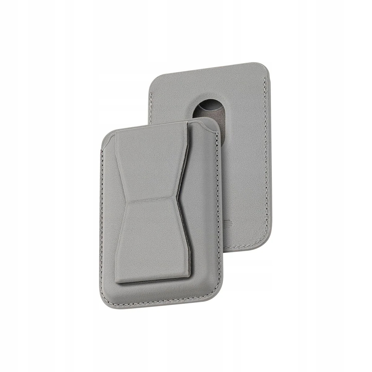 Kožená MagSafe peněženka Dviced s podstavcem šedá