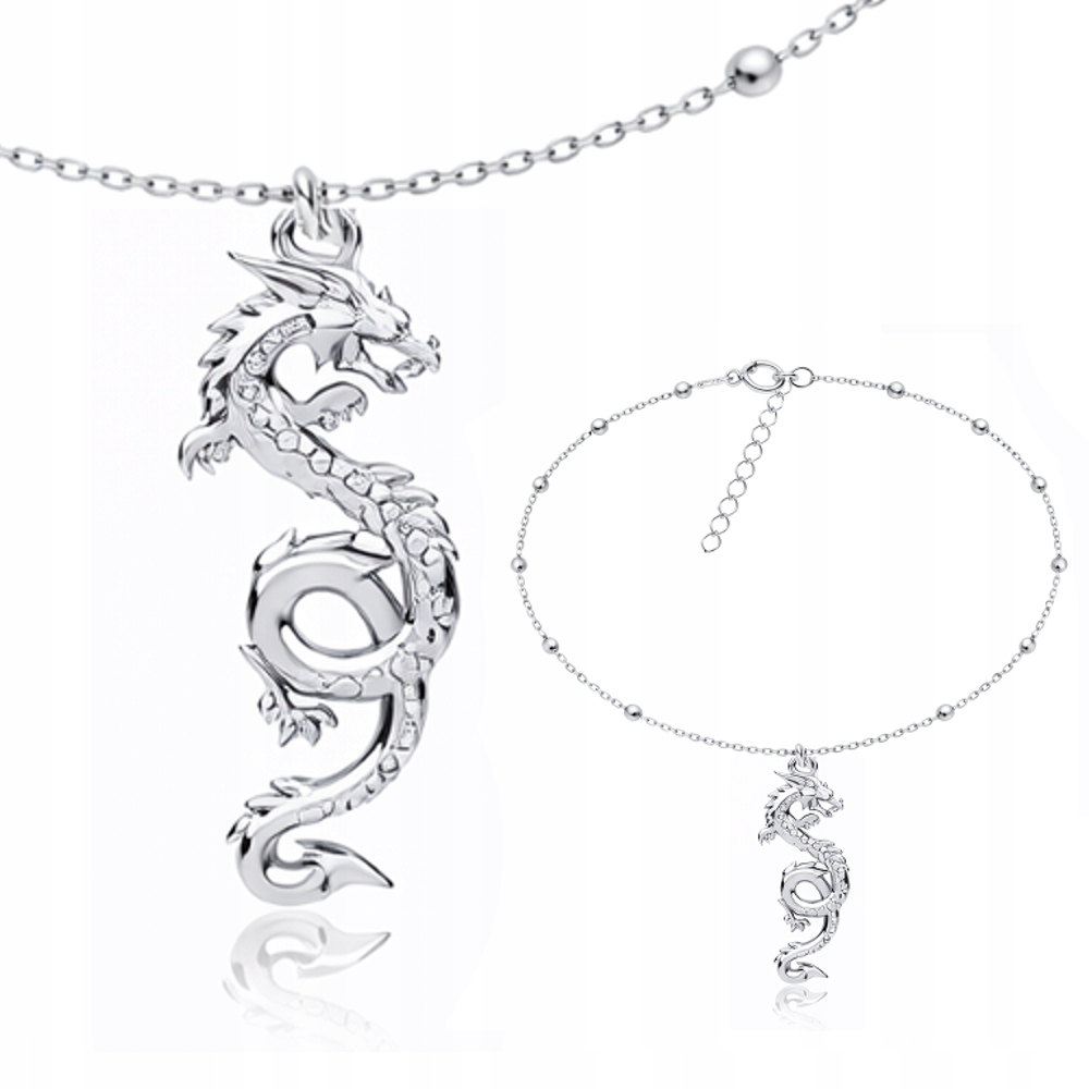 Stříbrný náramek Velký krásný drak Amulet síly a ochrany Stříbro ryzost 925