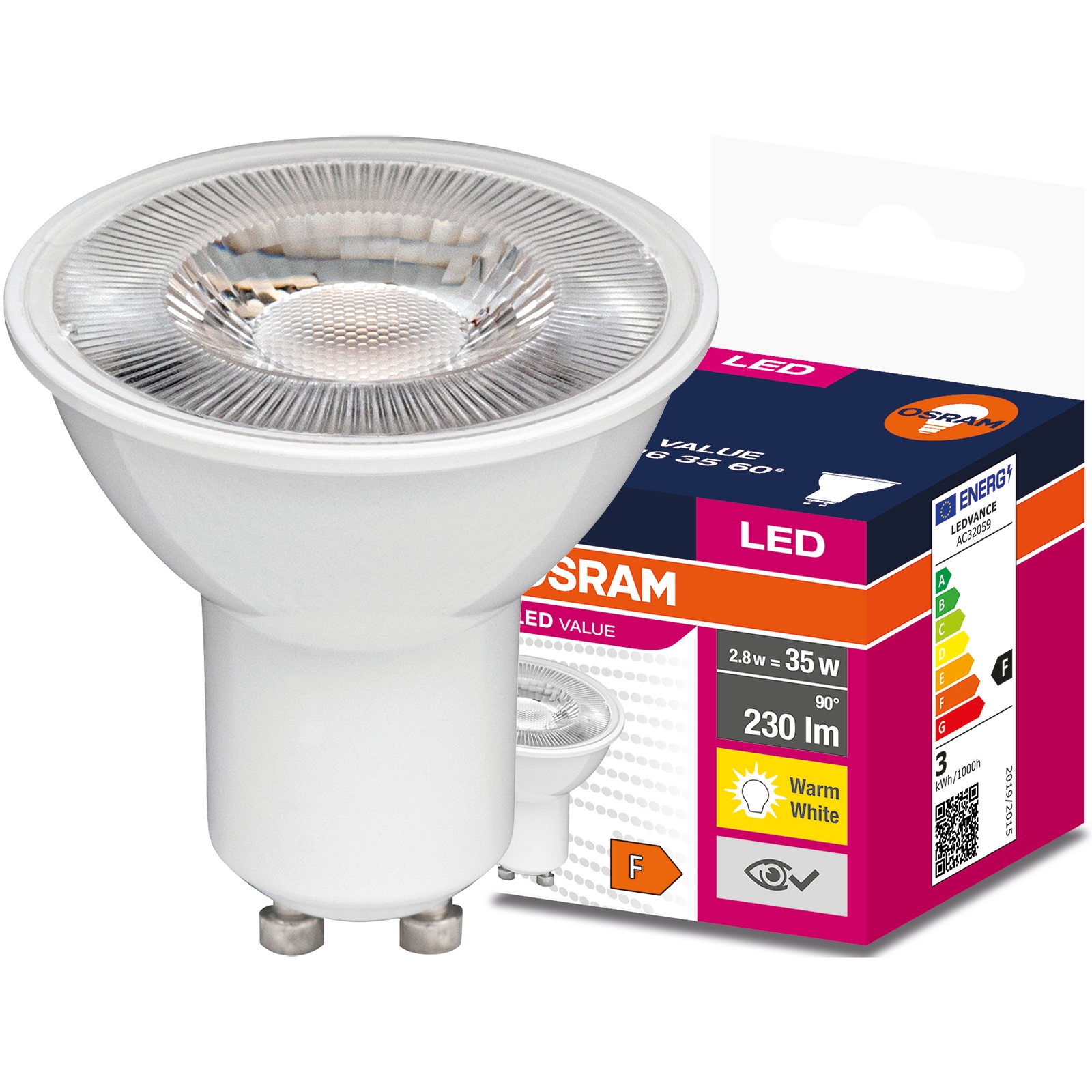 

Żarówka Led GU10 2,8W 35W 230lm 2700K 60° Osram