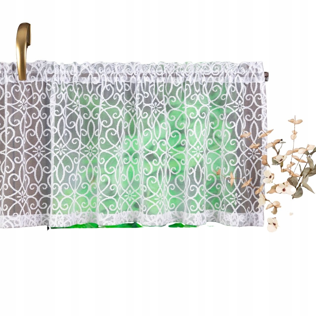Stylová vitrážová záclona záclona Persie s tunelem a ofinou 180 x 45 cm