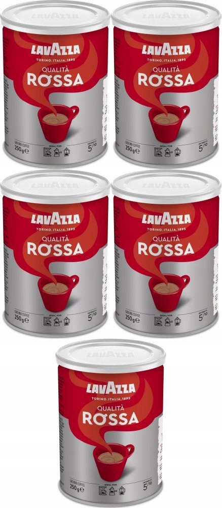 Kawa mielona Lavazza Qualita Rossa puszka 250g x5