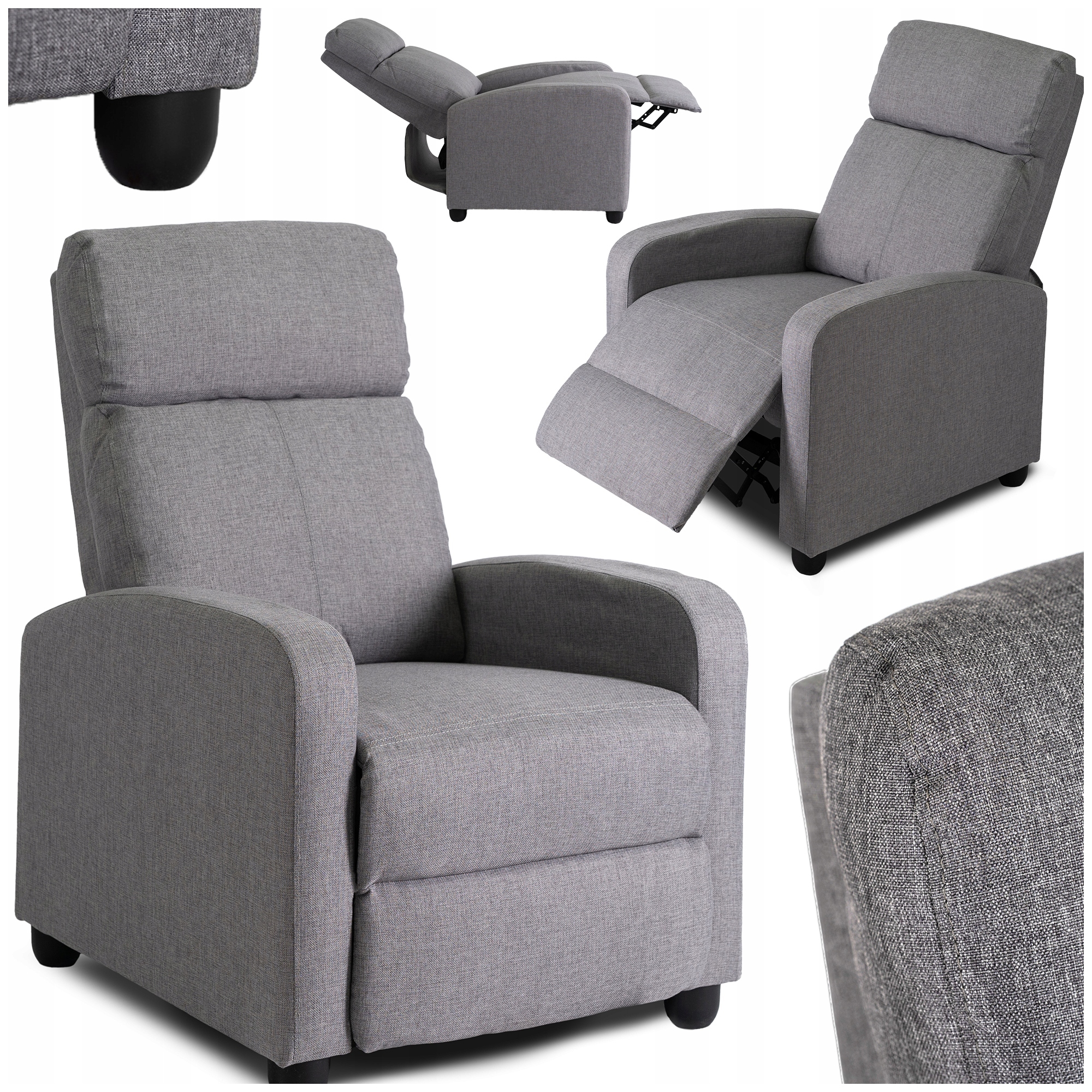 Rozkládací sedací souprava Čalouněná pro spaní v obývacím pokoji Šedá Danny 2