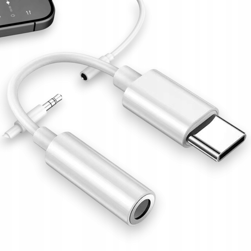 Adapter USB C mini jack AUX przejściówka słuchawek dla Samsung i iPhone 15