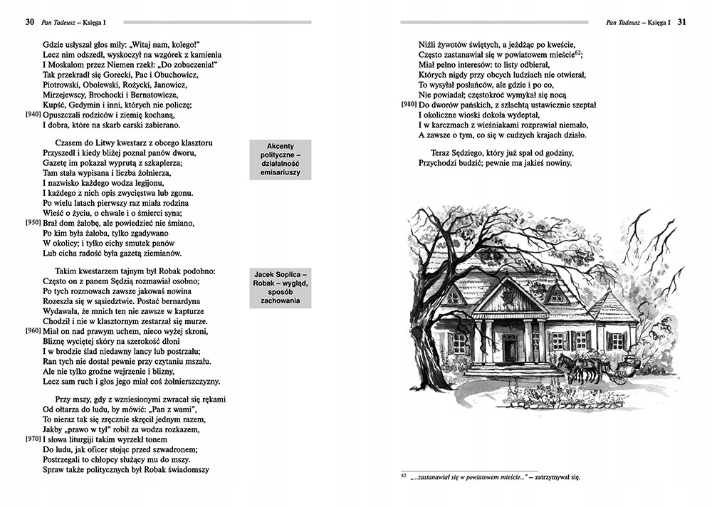 PAN TADEUSZ Z OPRACOWANIEM - ADAM MICKIEWICZ NOWA Wydawnictwo Wydawnictwo Greg