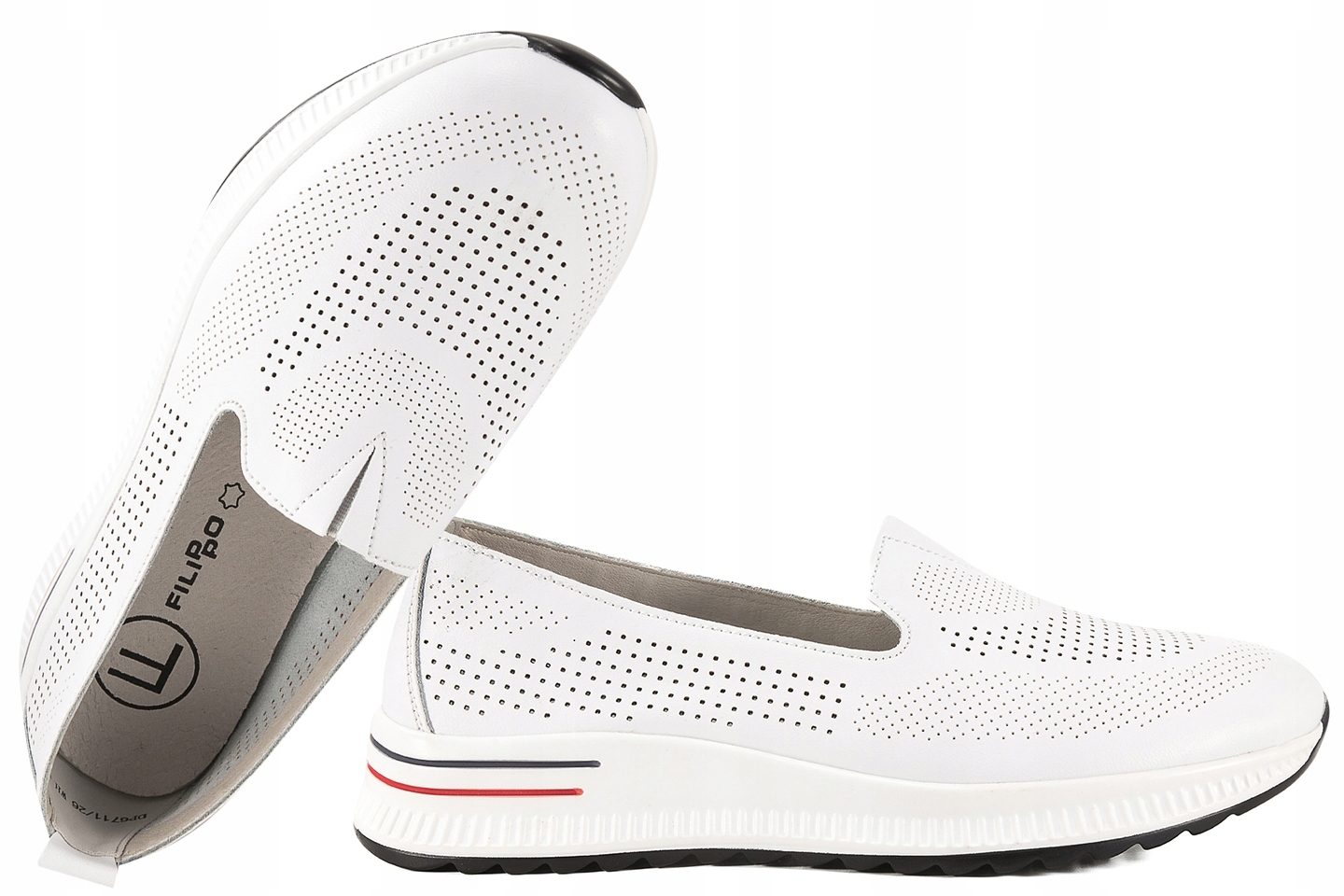 Filippo DP7611 Ažurové Polobotky Sportovní Mokasíny Na Platformě Kůže 36