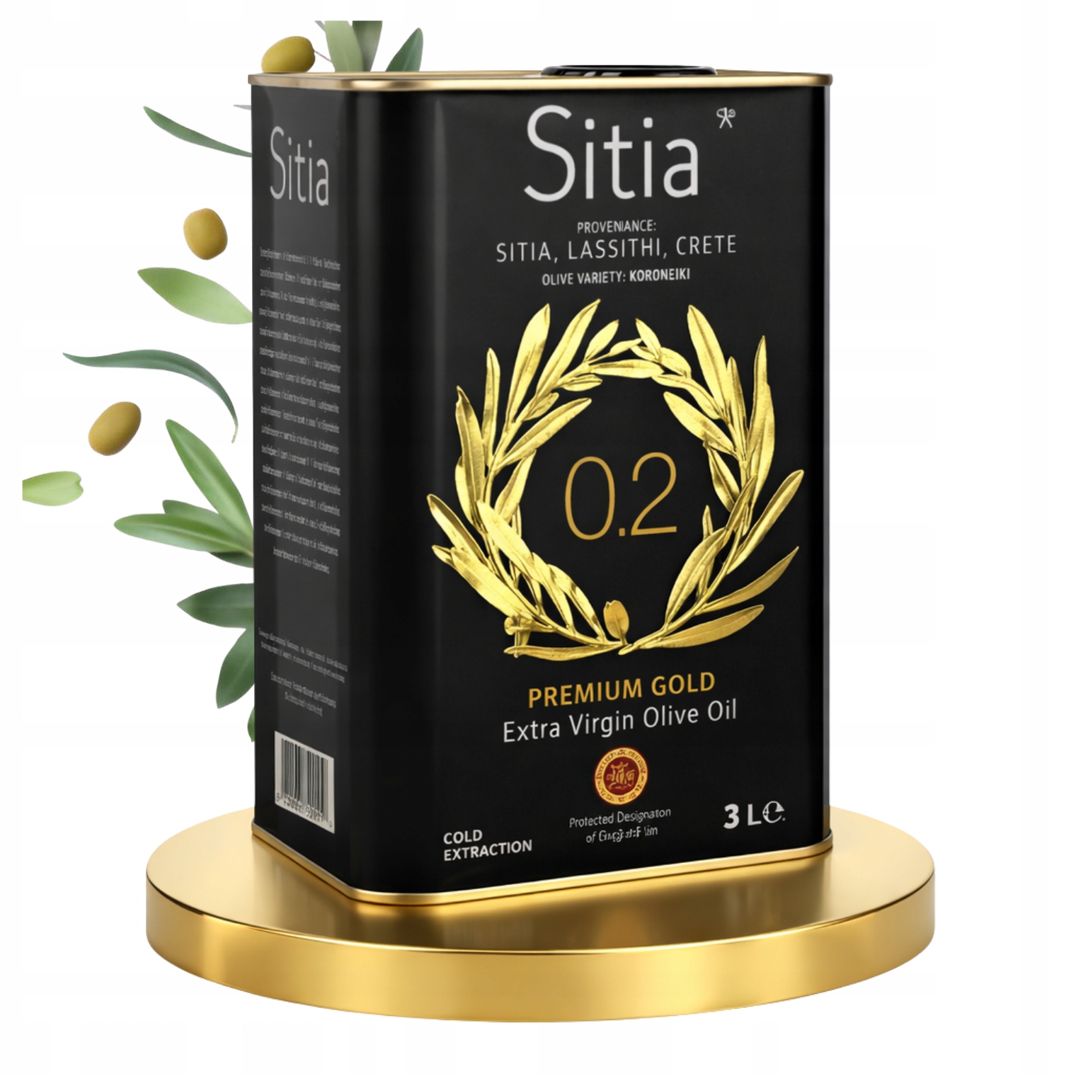 Grecka Oliwa z Oliwek Evoo Premium Sitia 0,2% 3L Extra Virgin data 01/28