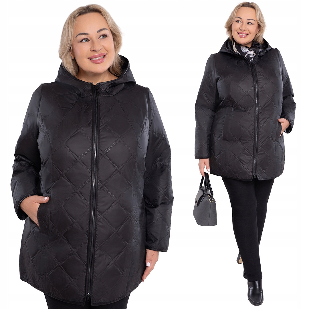 Černá prošívaná bunda 52